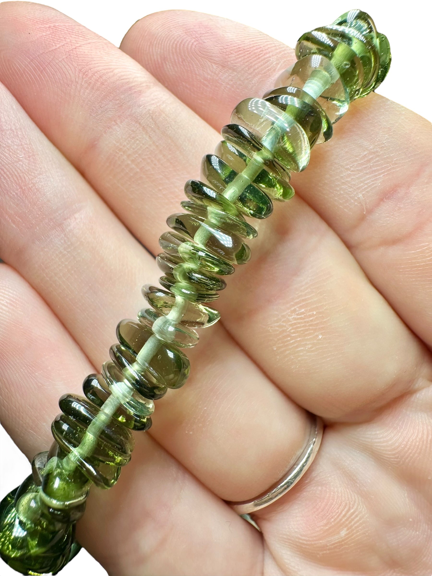 Bracelet made of tumbled moldavites - N/V012