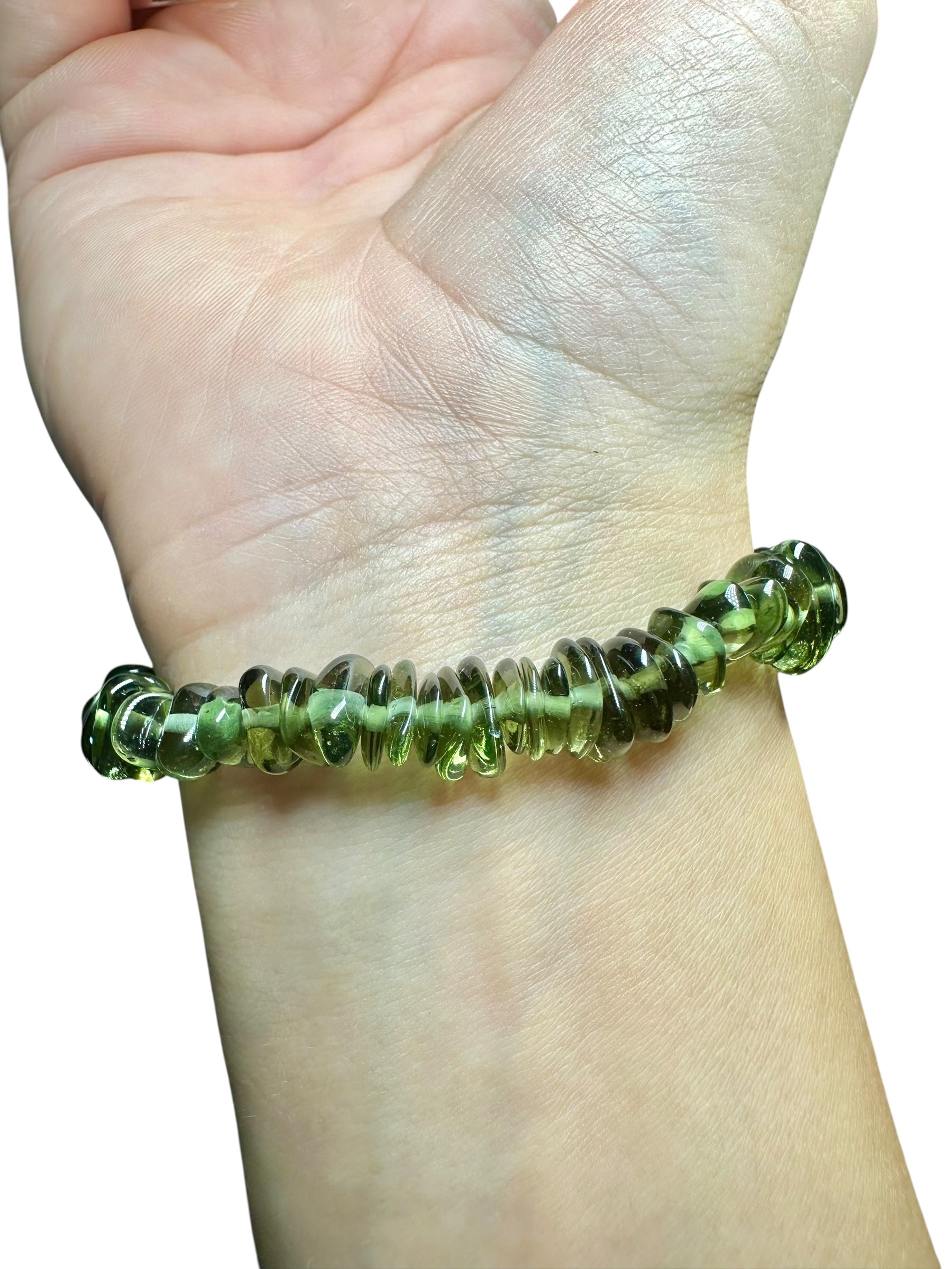 Bracelet made of tumbled moldavites - N/V012