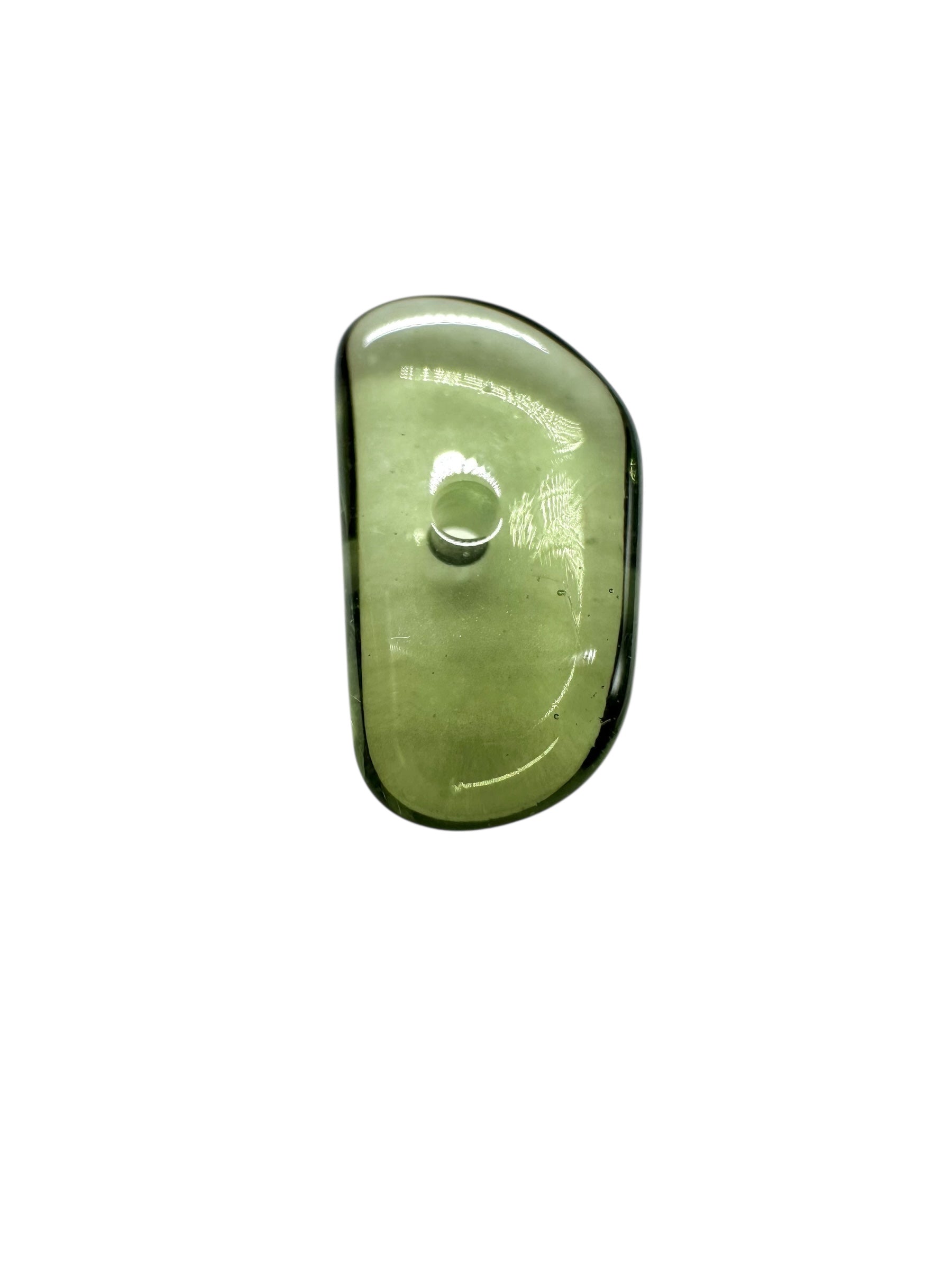 Moldavite bead with a drilled hole - VK003