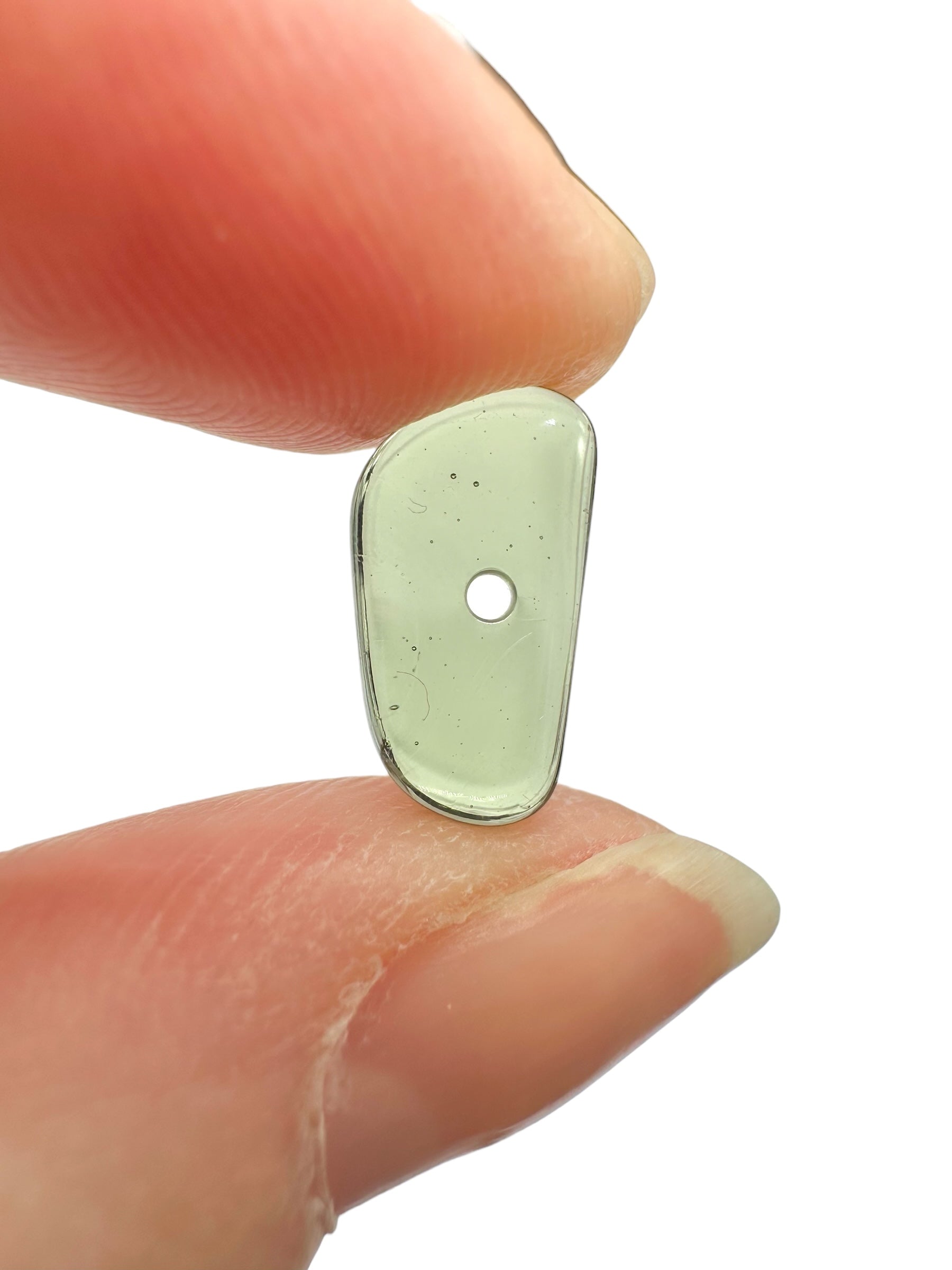 Moldavite bead with a drilled hole - VK003