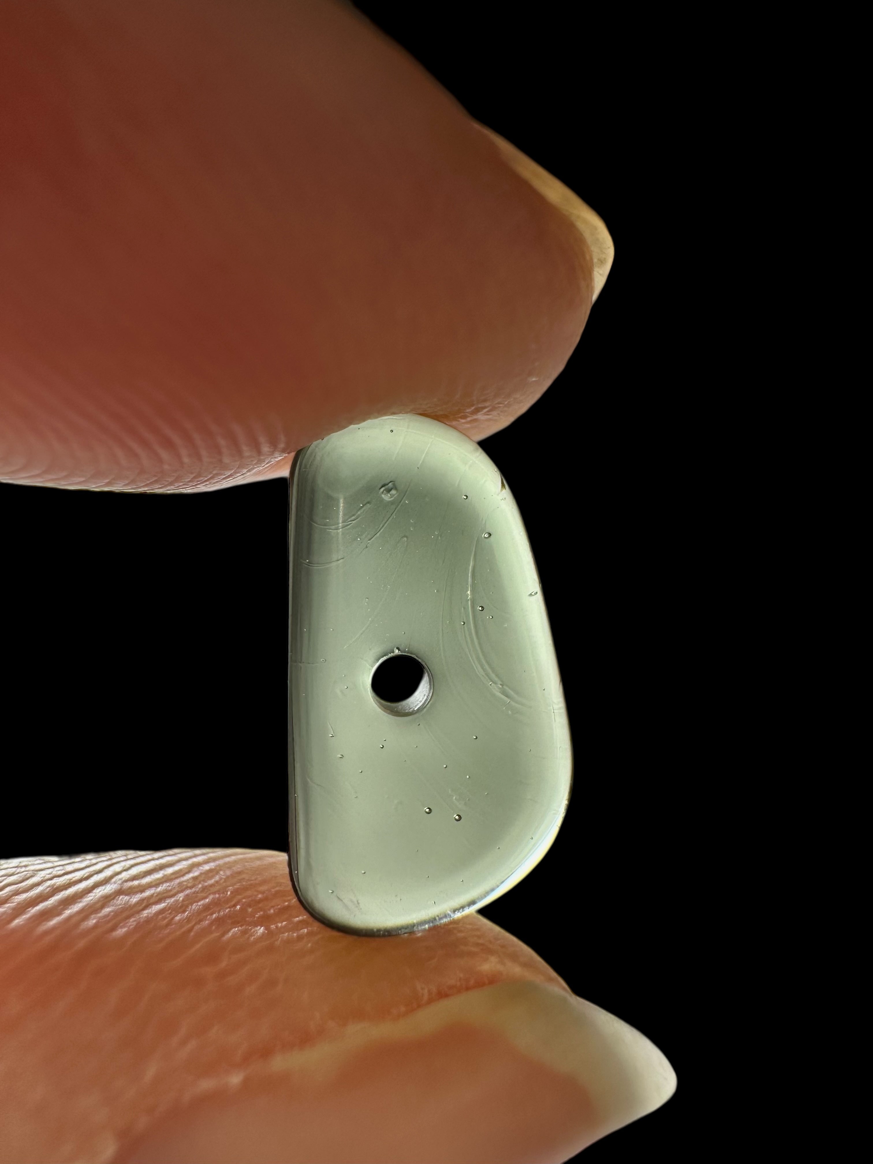 Moldavite bead with a drilled hole - VK003