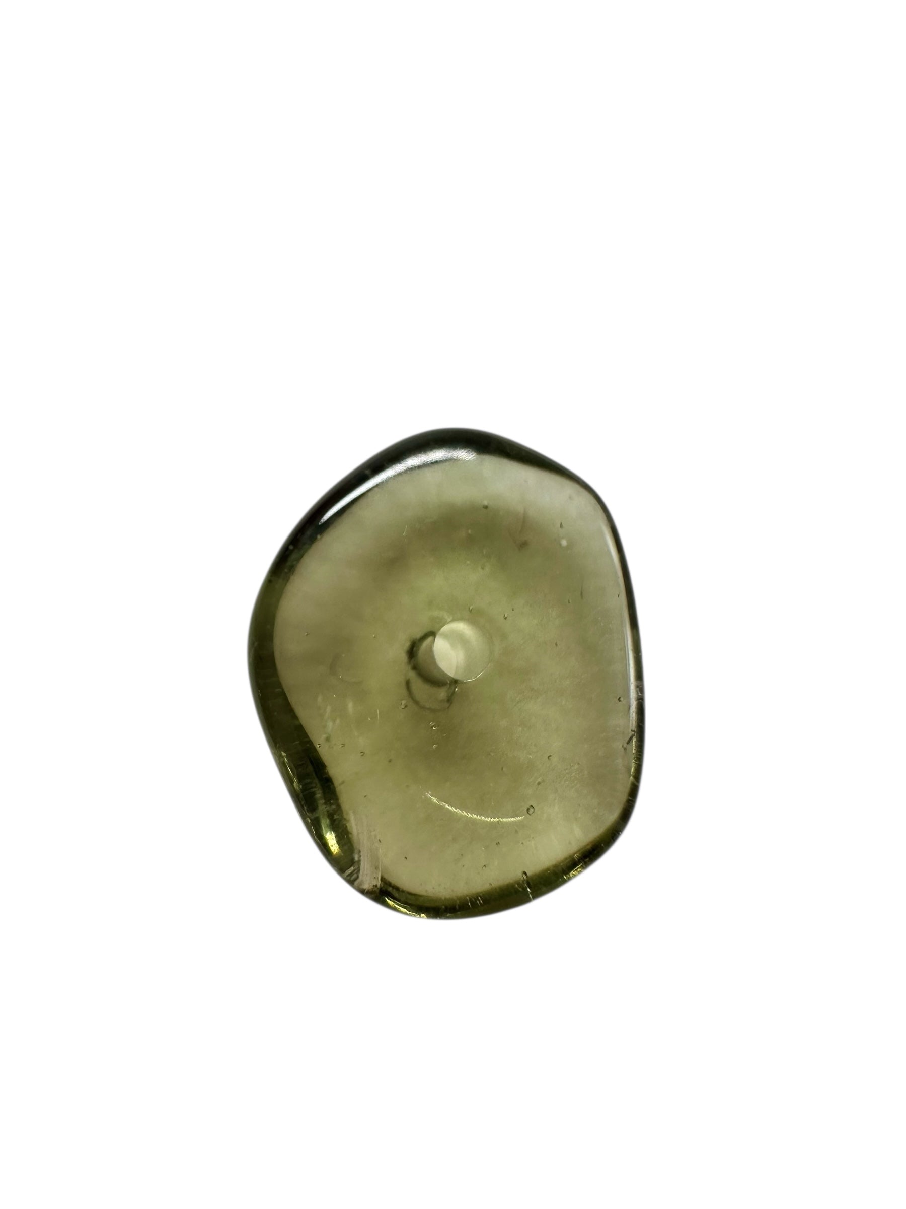 Moldavite bead with a drilled hole - VK005