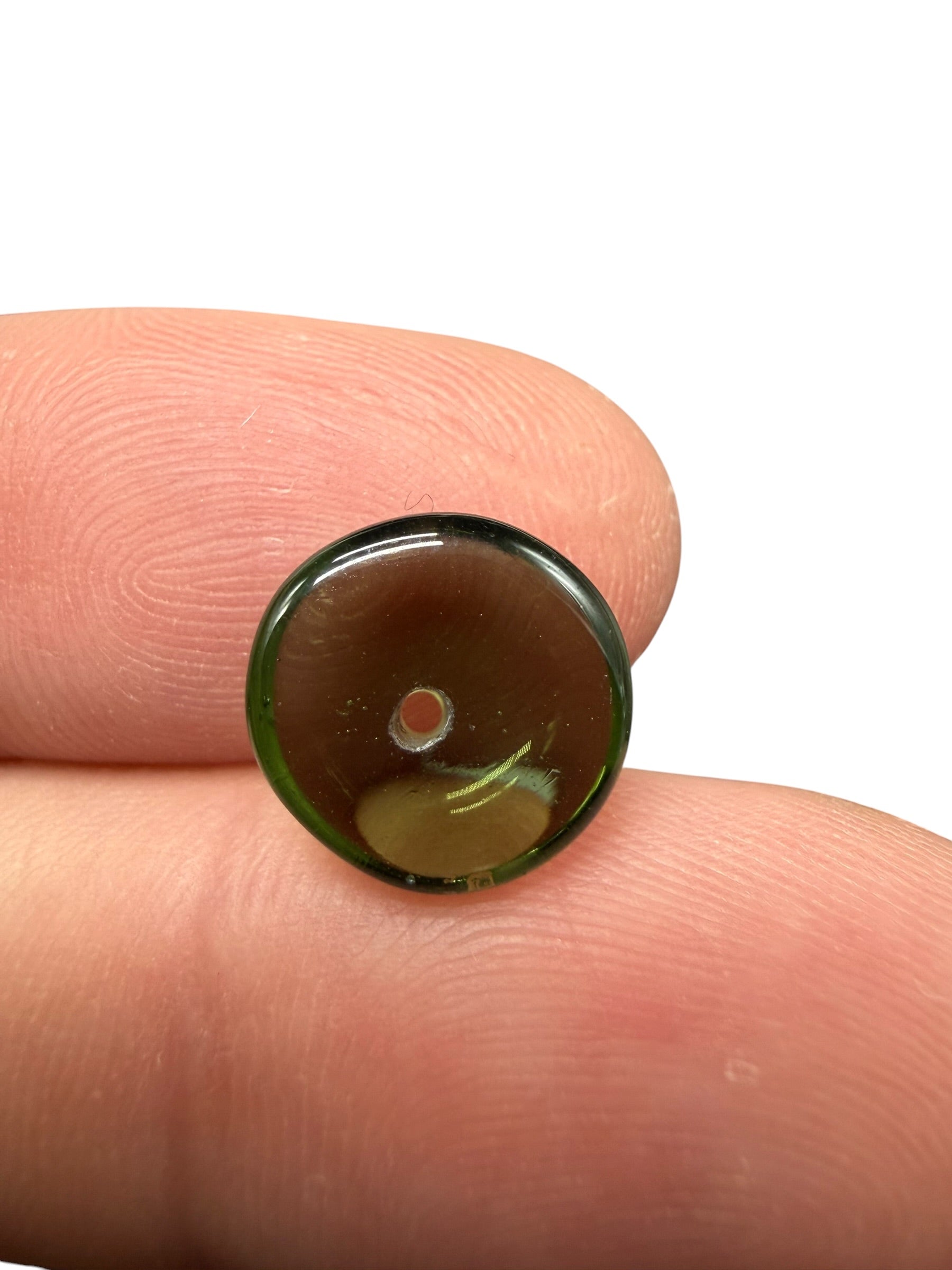 Moldavite bead with a drilled hole 3,6ct - VK011