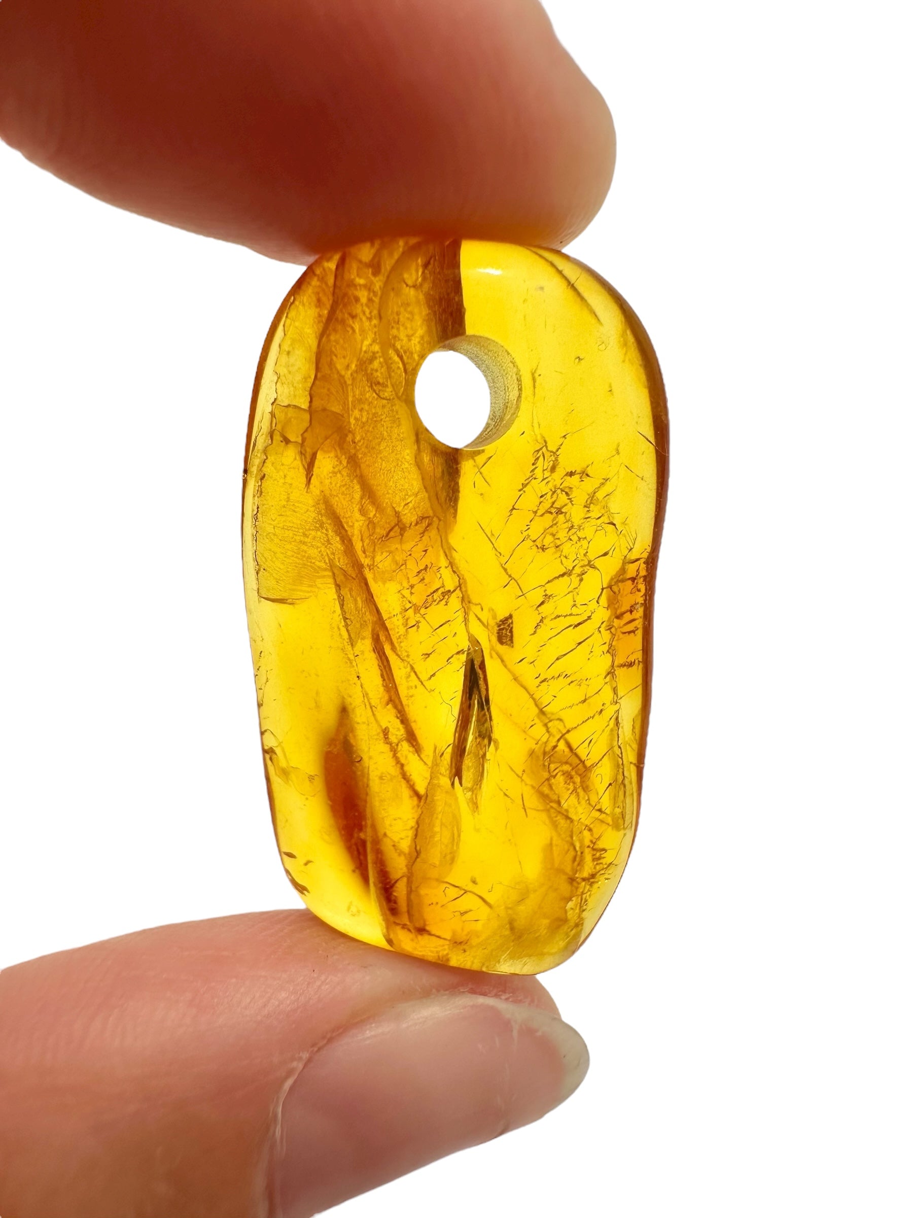 Amber with a drilled hole for hanging 1,8g – Lithuania - JND46