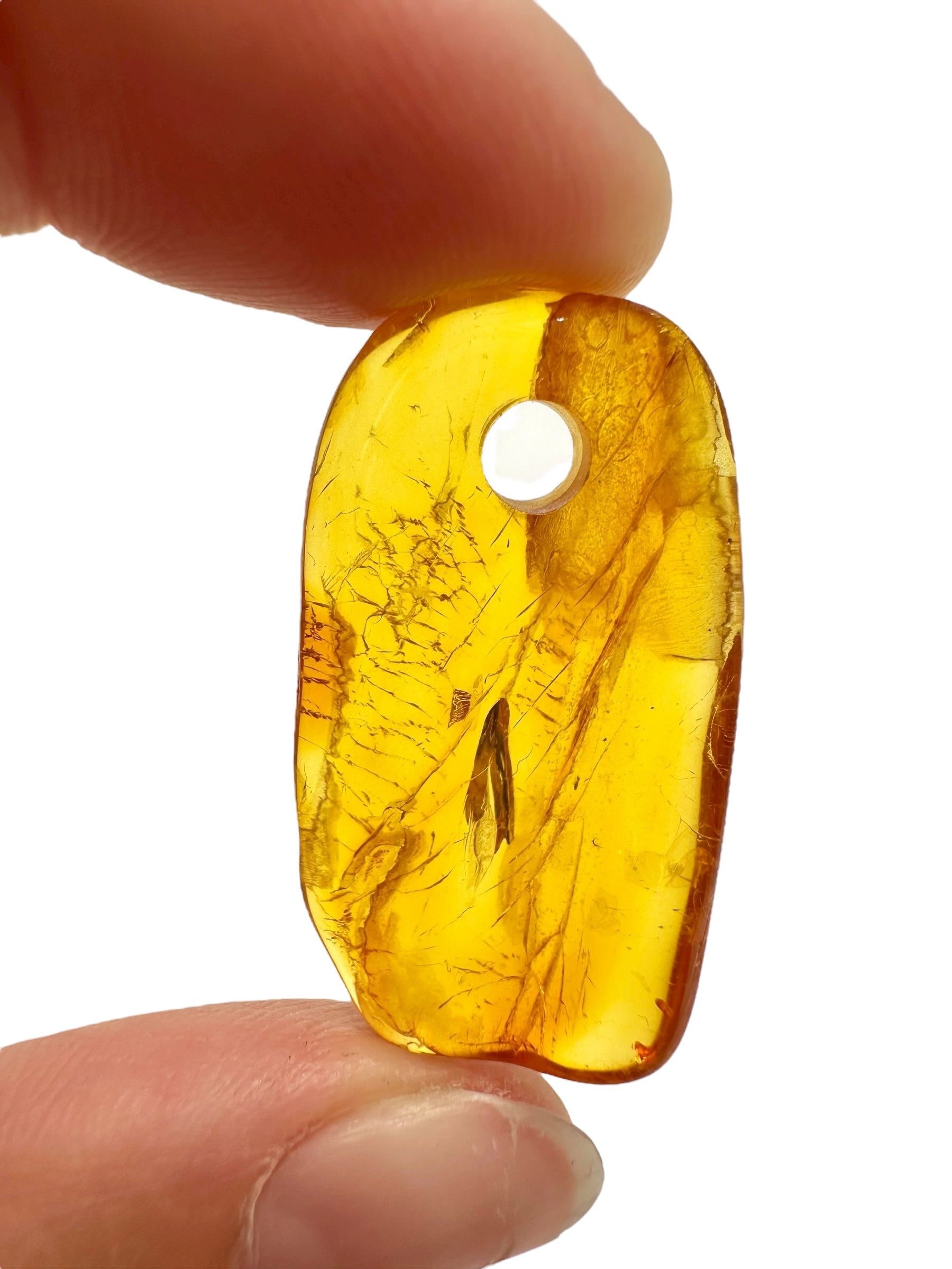 Amber with a drilled hole for hanging 1,8g – Lithuania - JND46
