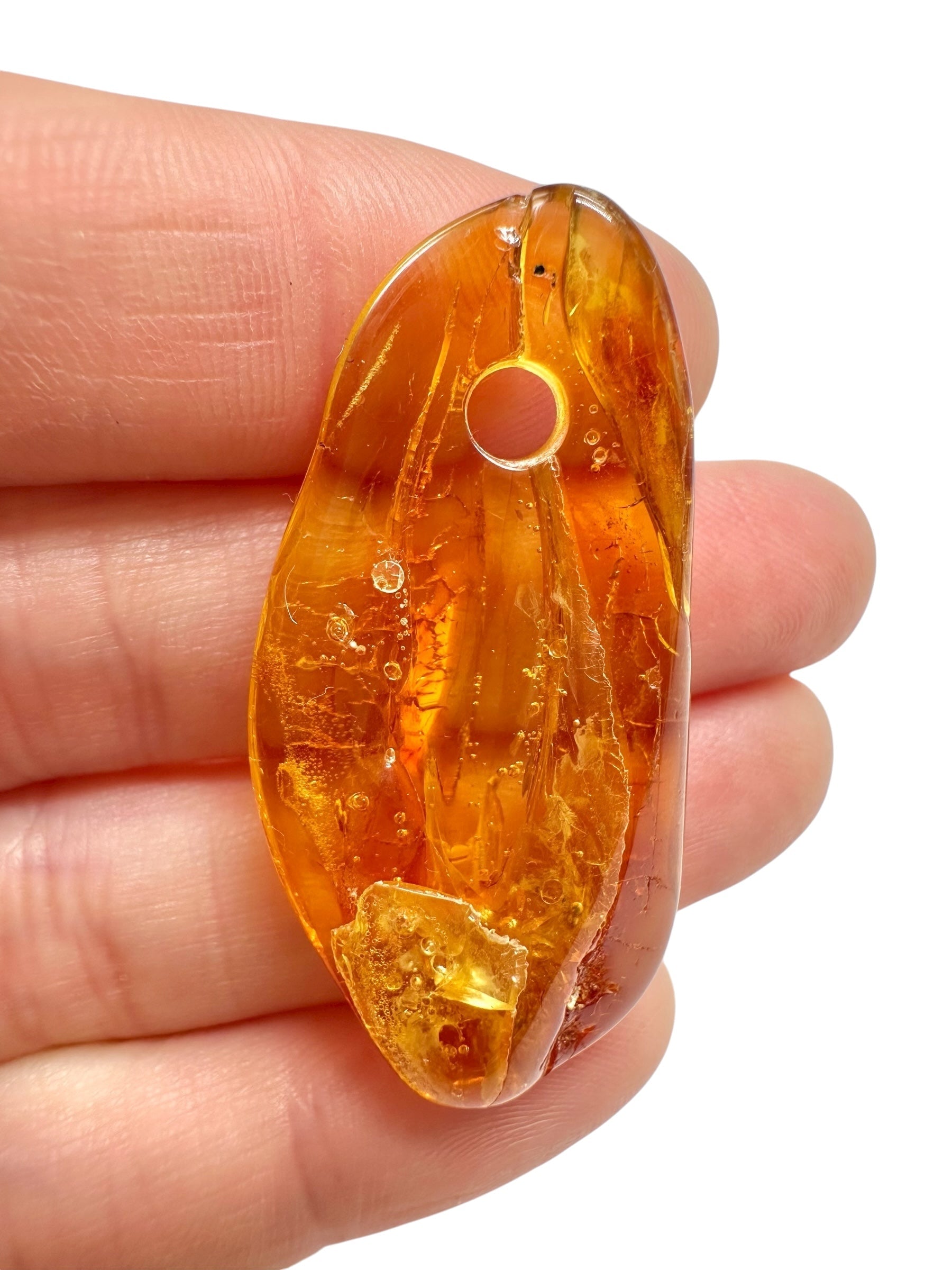 Amber with a drilled hole for hanging 3g – Lithuania - JND49