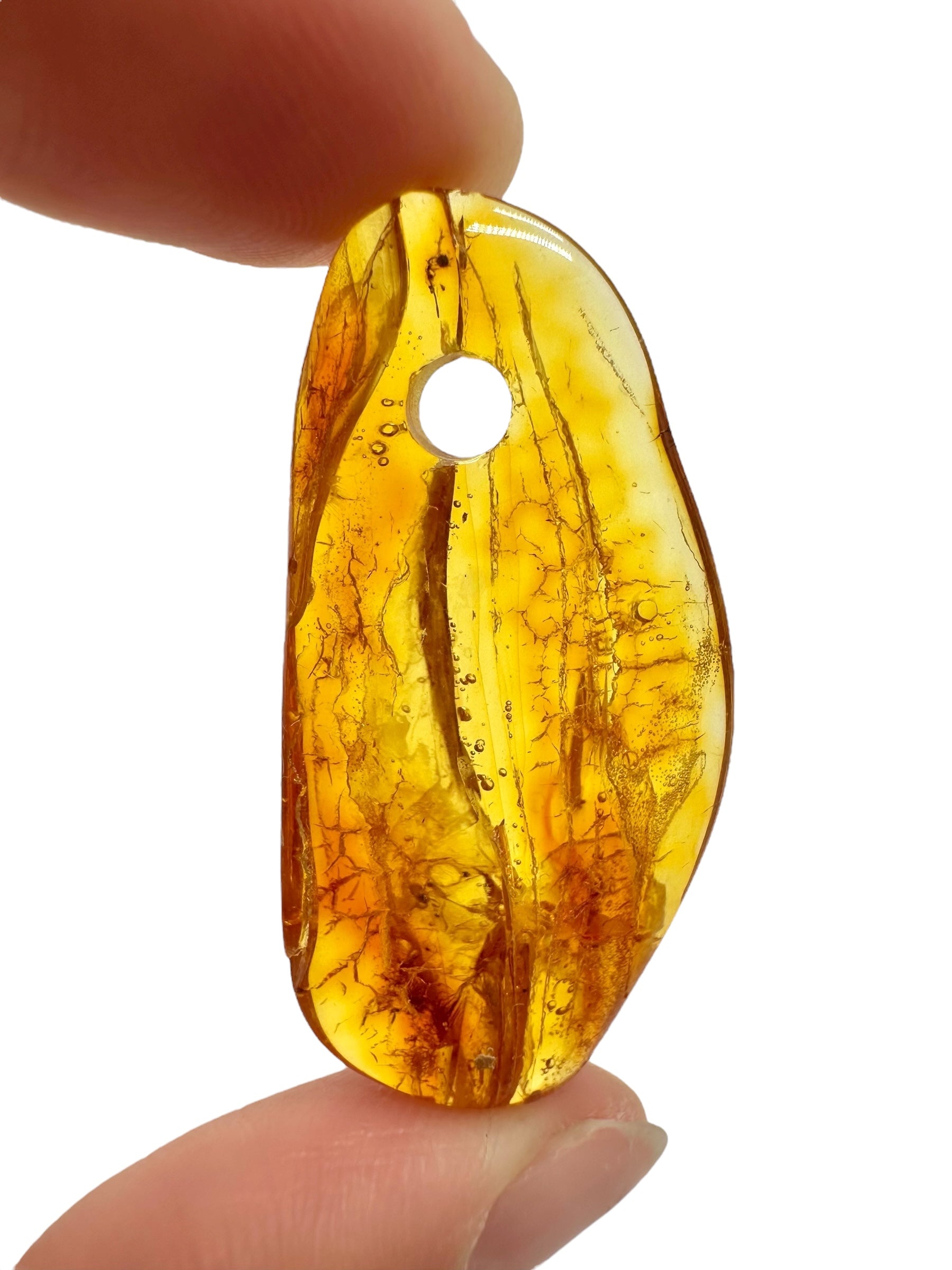 Amber with a drilled hole for hanging 3g – Lithuania - JND49