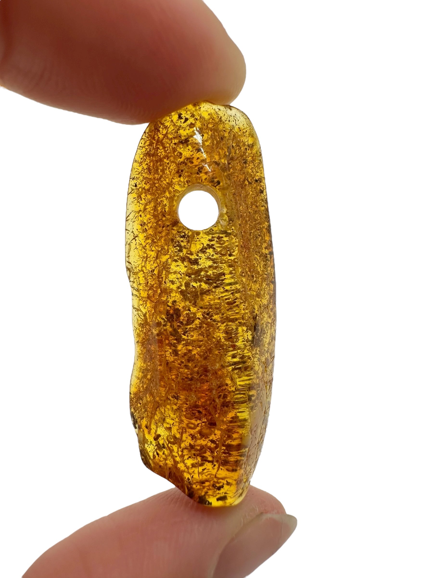 Amber with a drilled hole for hanging 3,1g – Lithuania - JND66