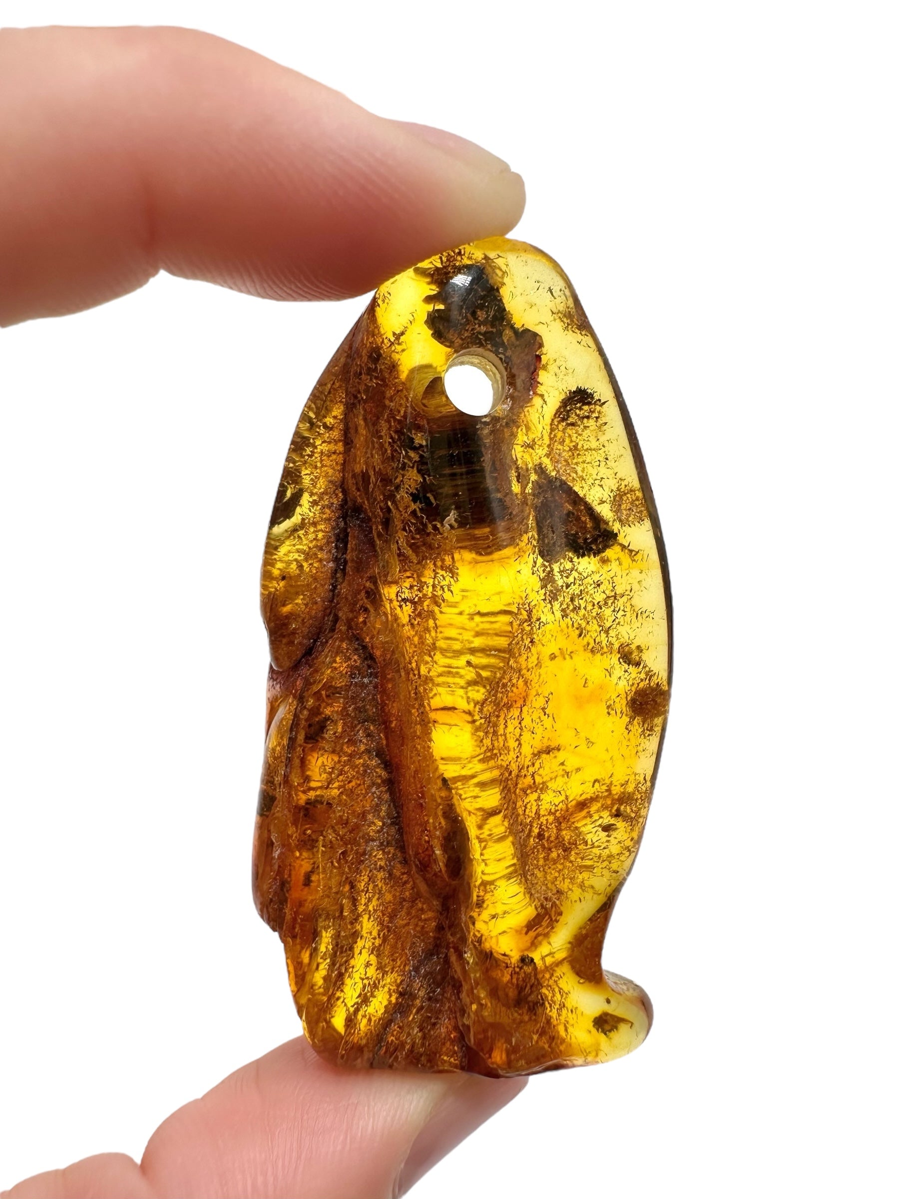 Amber with a drilled hole for hanging 13g – Lithuania - JND115