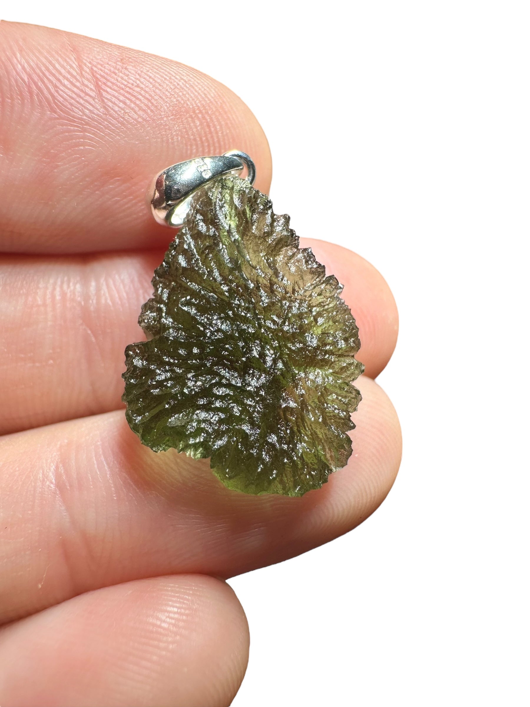 Silver moldavite pendant 2,2g
