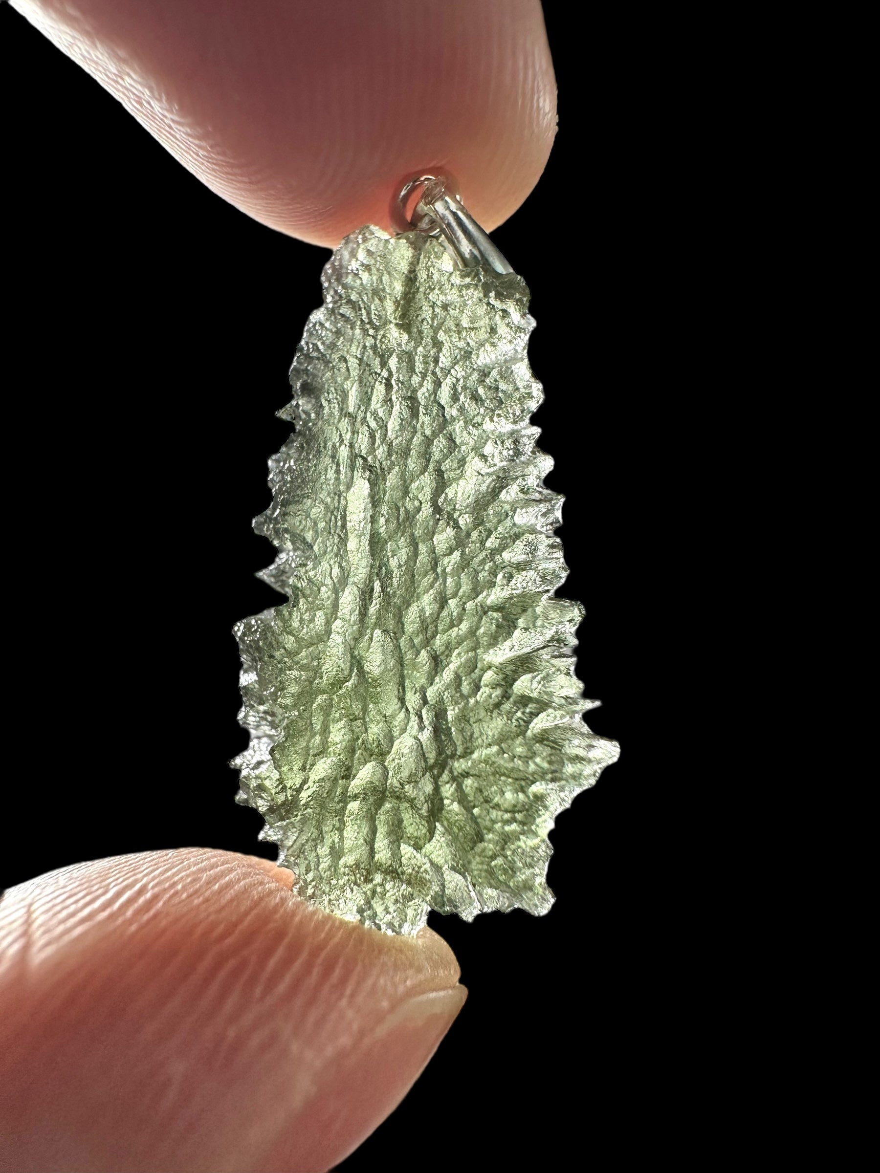Silver moldavite pendant 1,6g - SP/V672