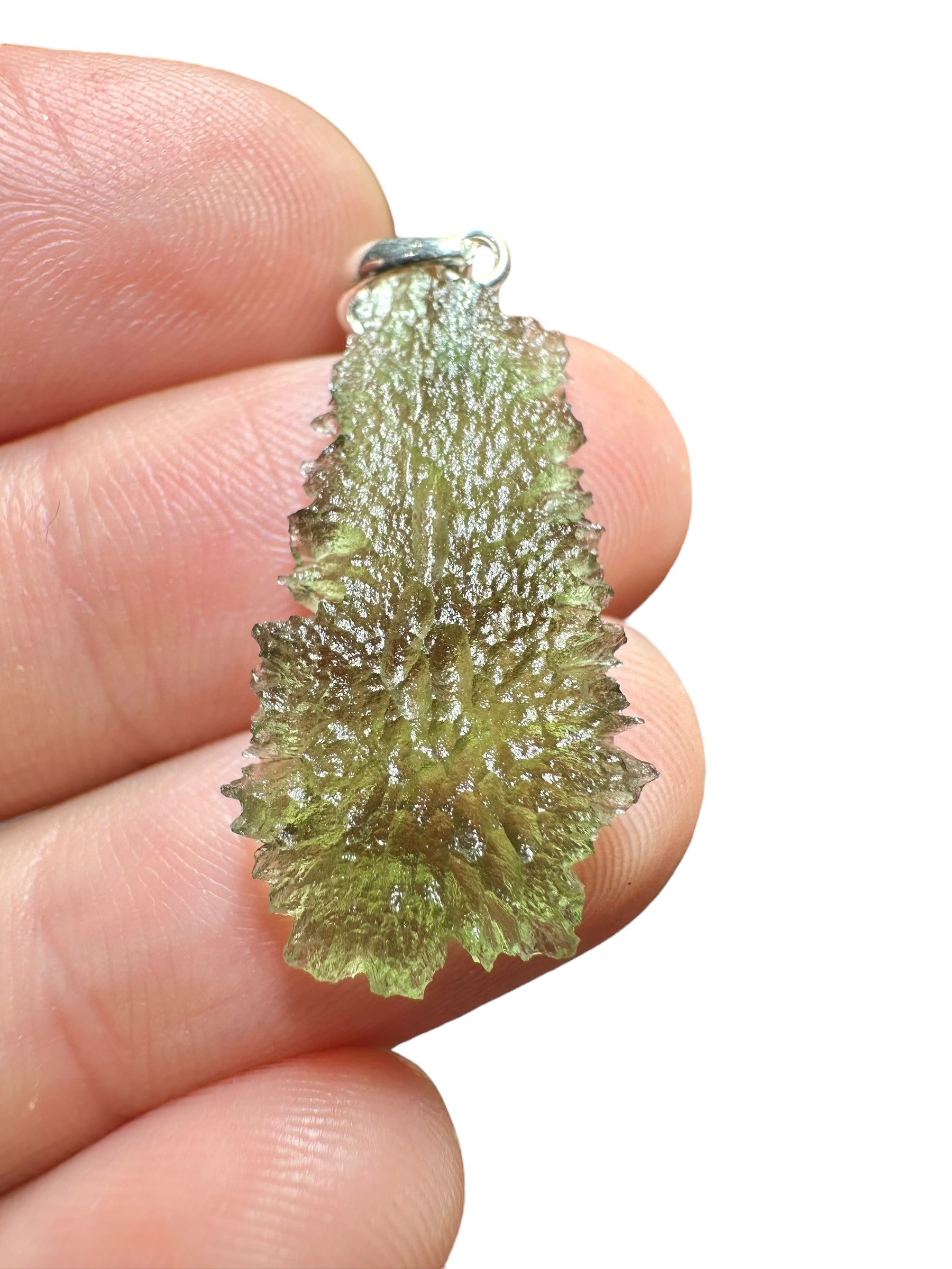 Silver moldavite pendant 1,6g