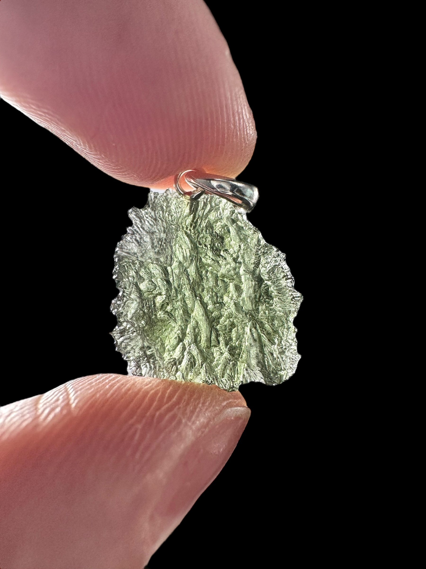 Silver moldavite pendant 1,8g - SP/V673