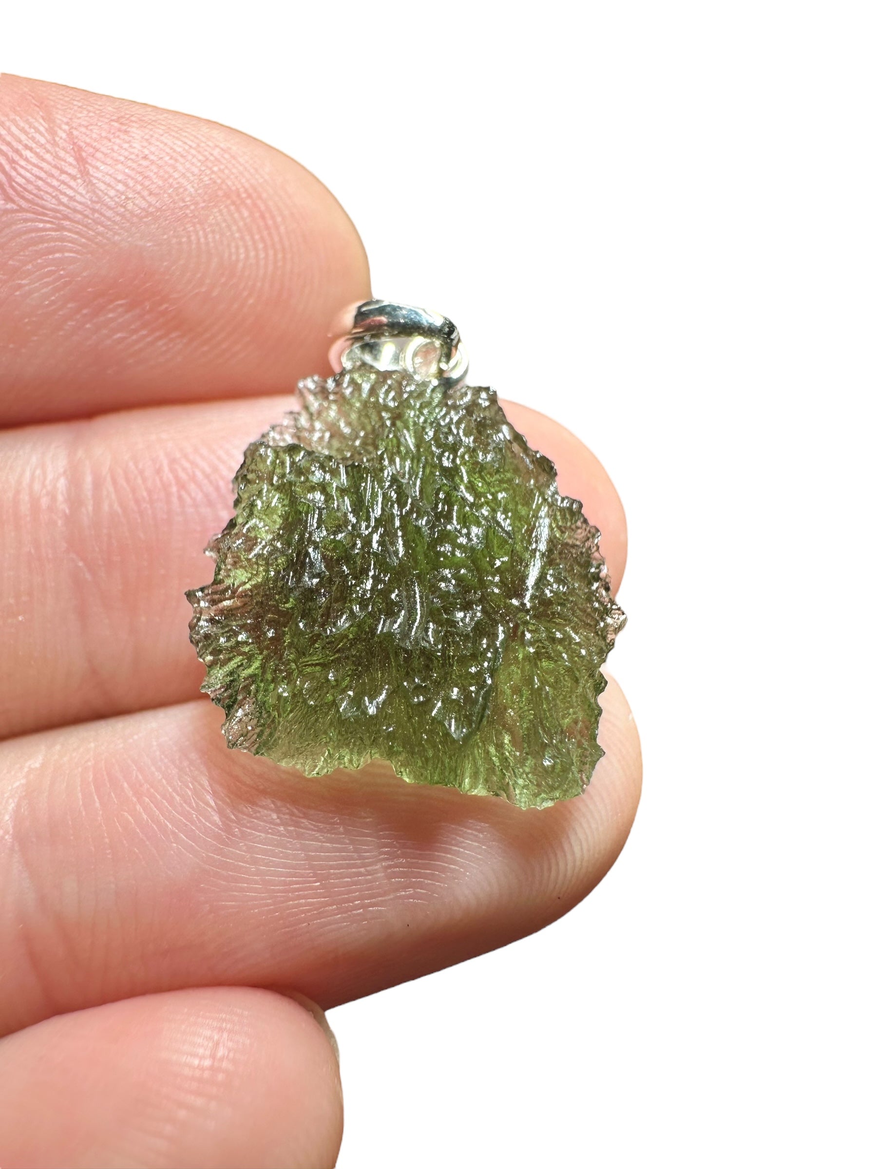 Silver moldavite pendant 1,8g