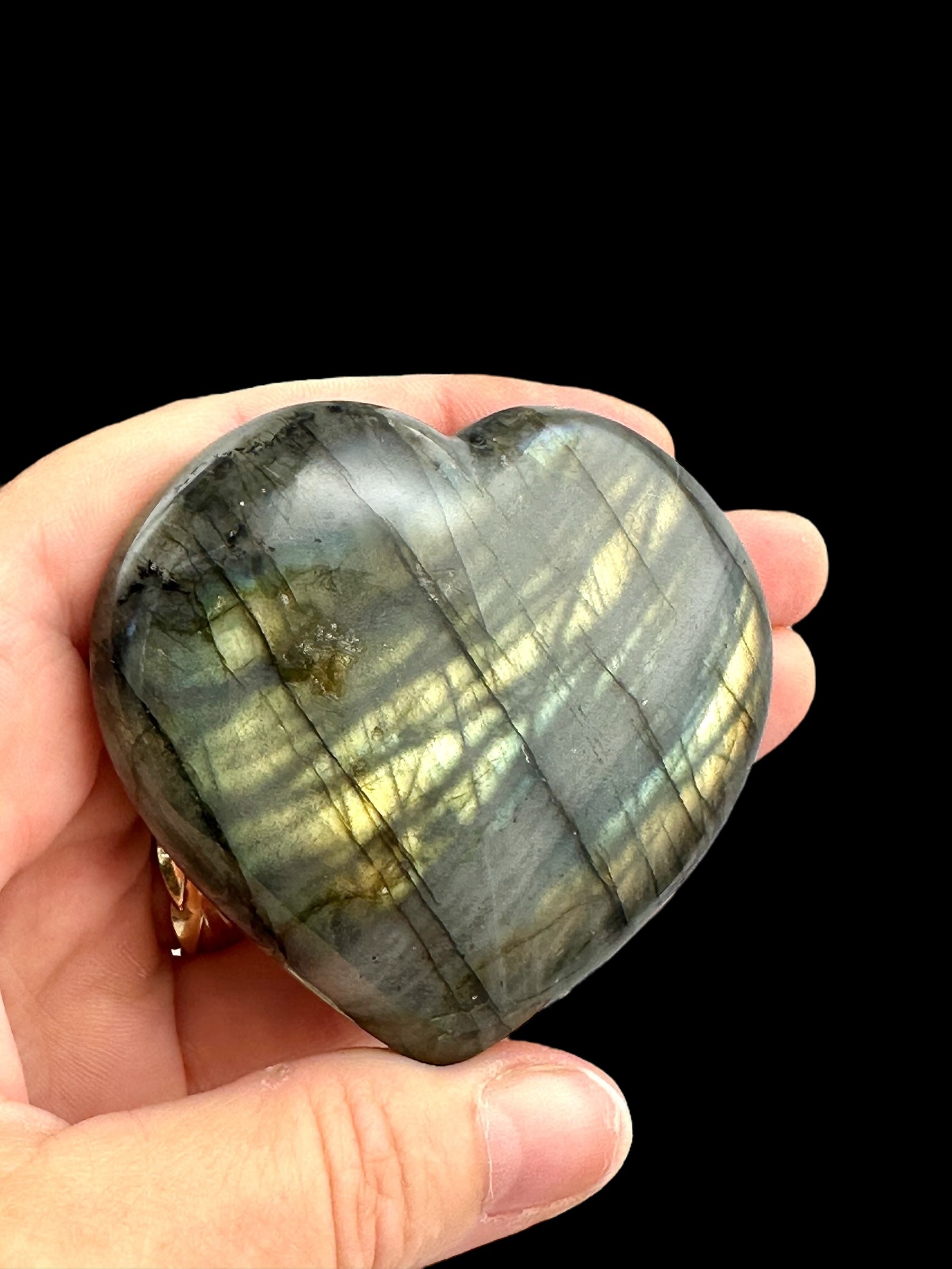 Labradorite heart 6,1cm – Madagascar - L040