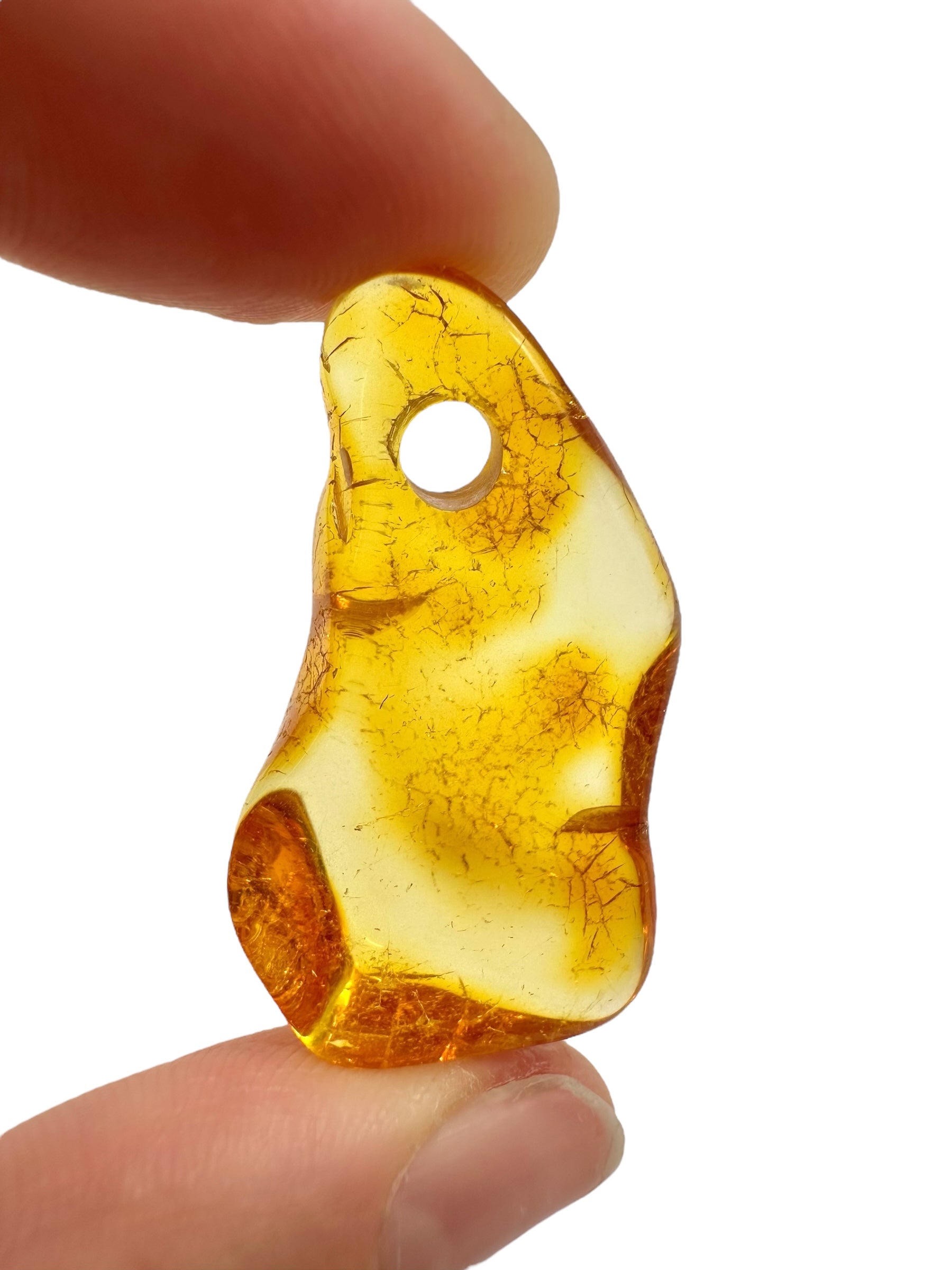 Amber with a drilled hole for hanging 3,1g – Lithuania - JND126