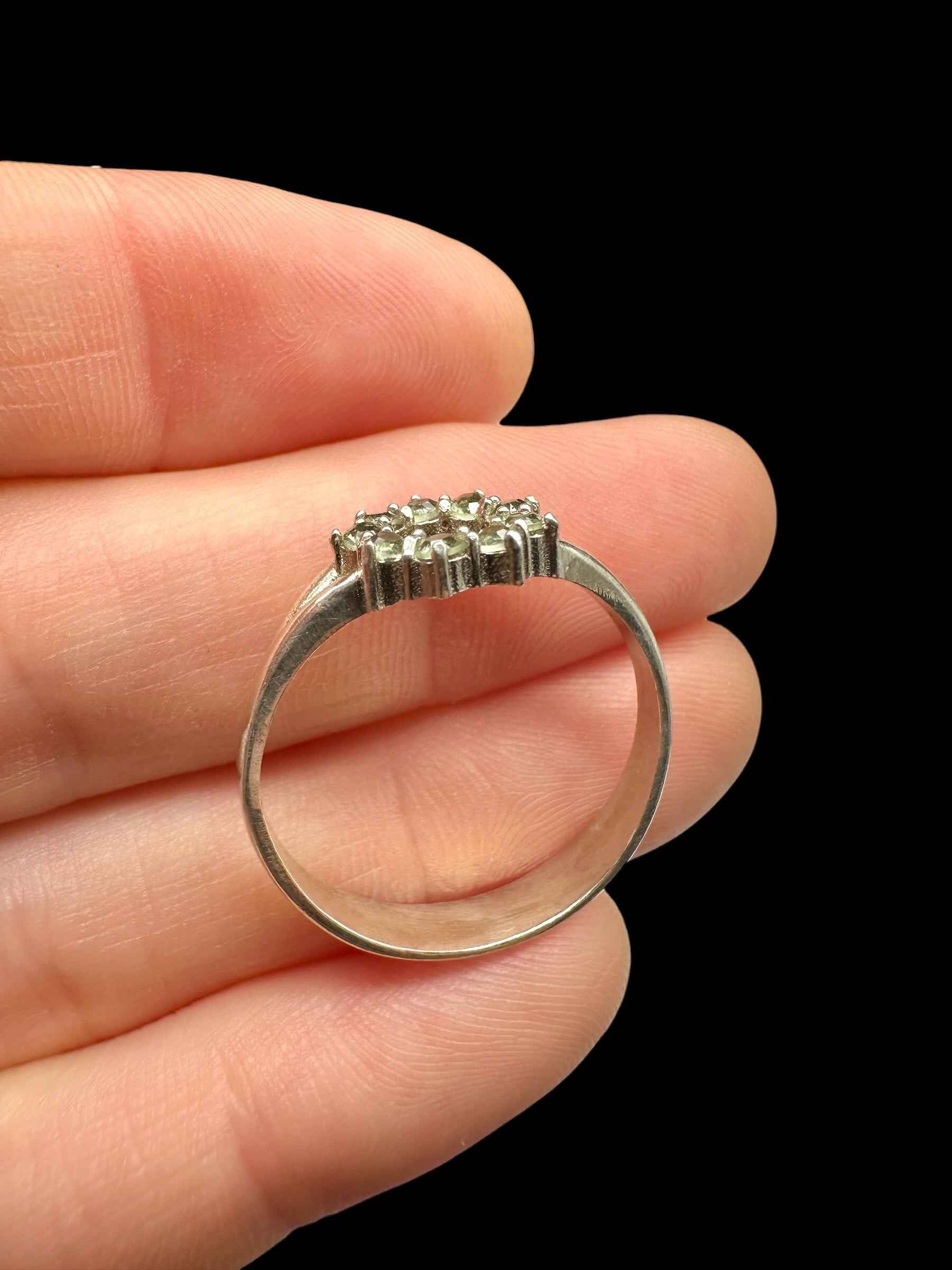 Argento ring with faceted Moldaviti size 61 - VP47