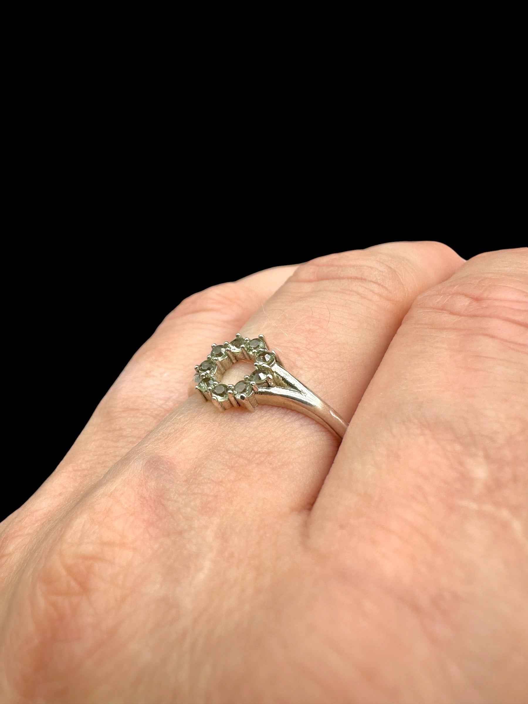 Argento ring with faceted Moldaviti size 61 - VP47