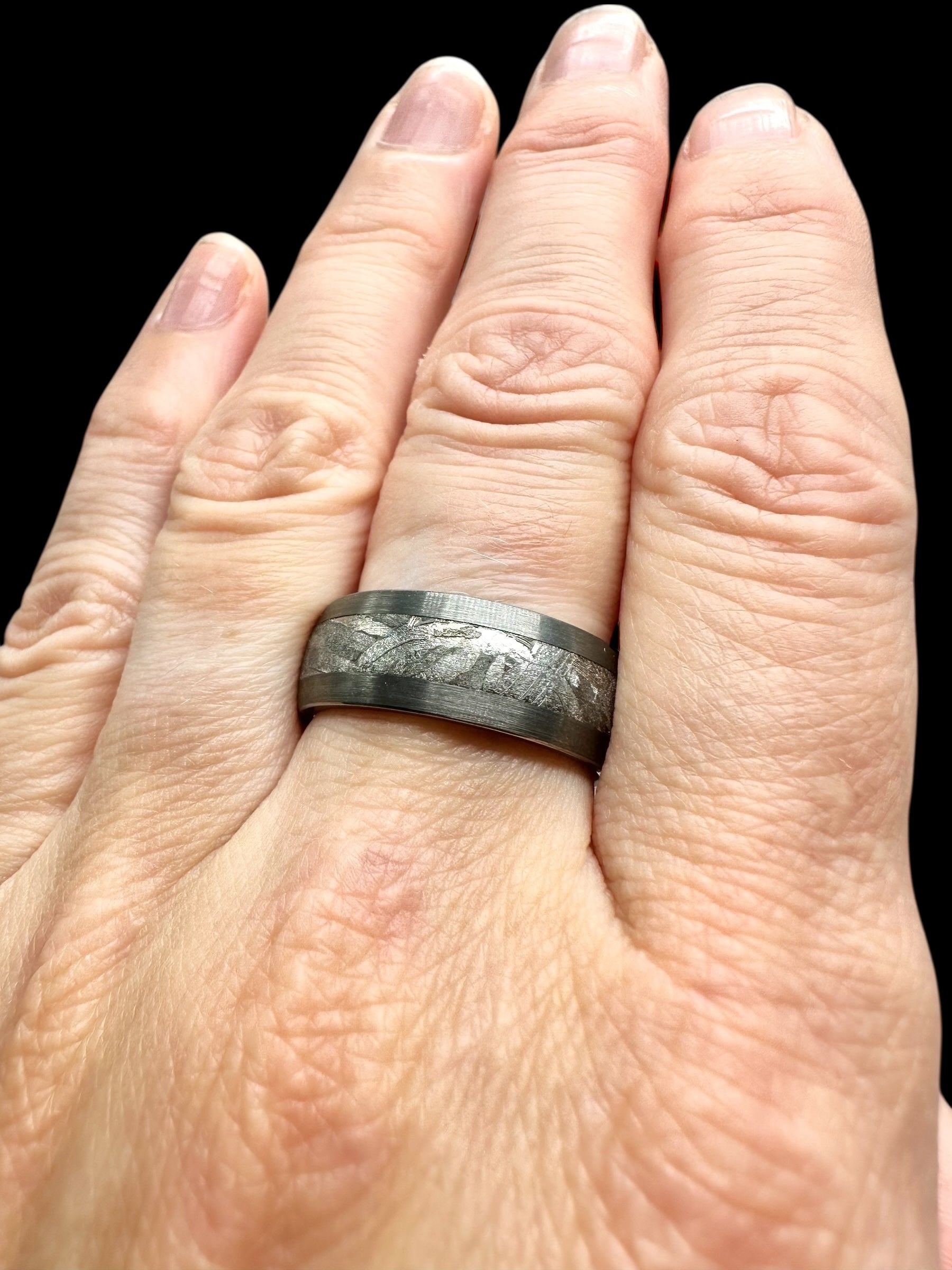 Aletai meteorite ring – Size 59 - P/M075