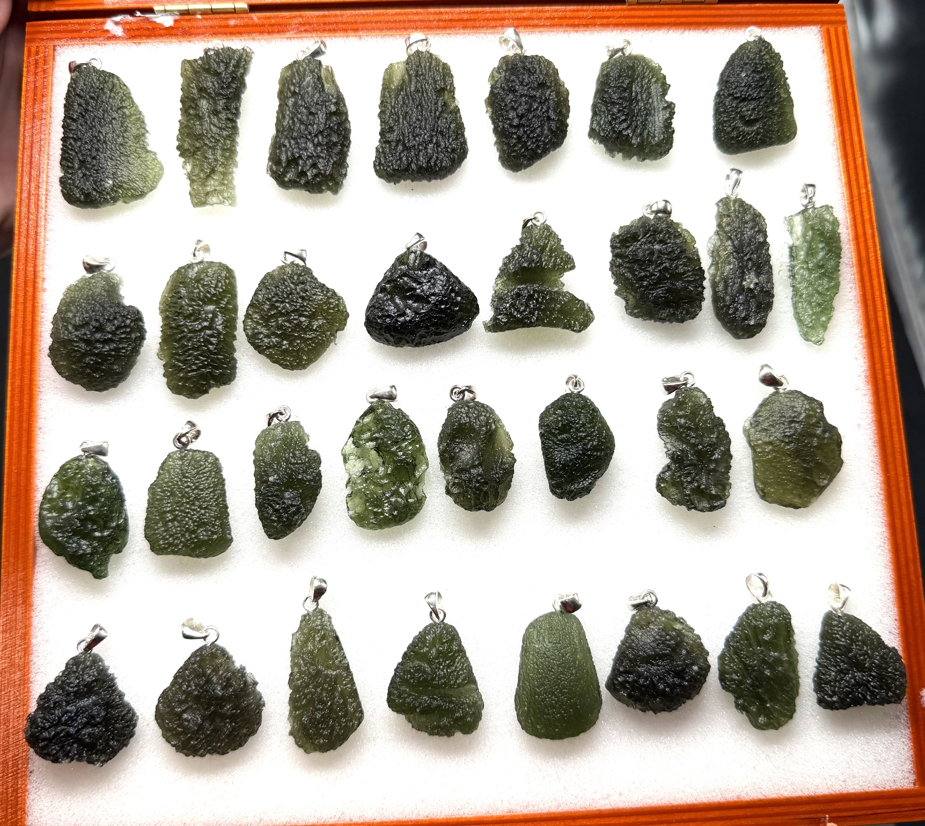 Silver moldavite jewellery – 221g