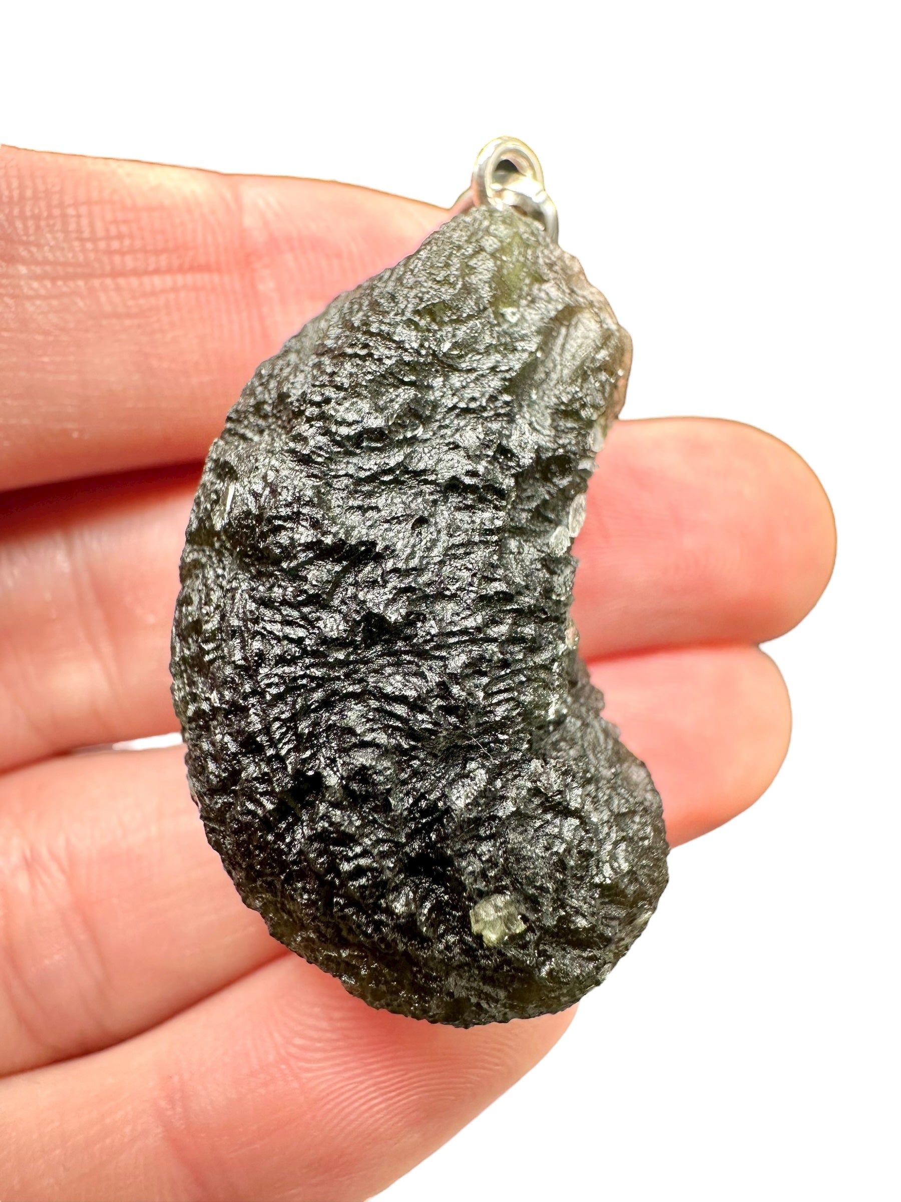 Silver moldavite pendant 18,8g