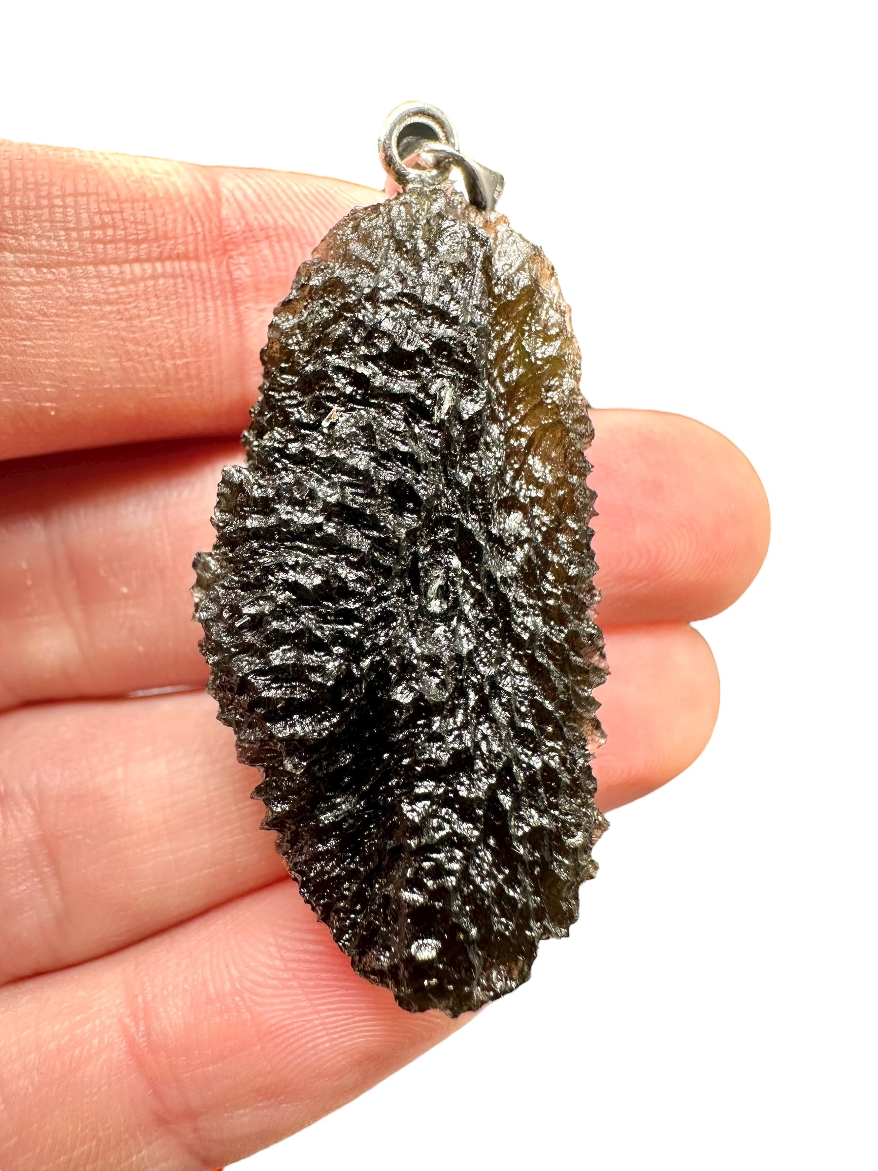 Silver moldavite pendant 13g - SP/V697