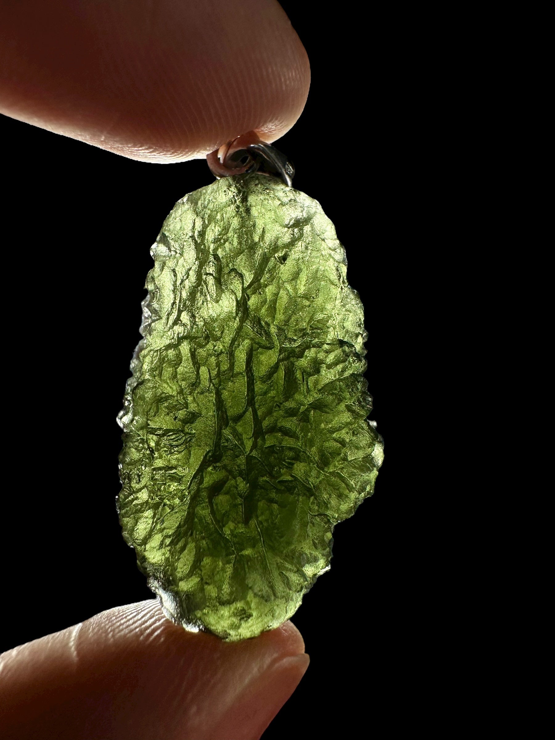 Silver moldavite pendant 10,2g - SP/V714