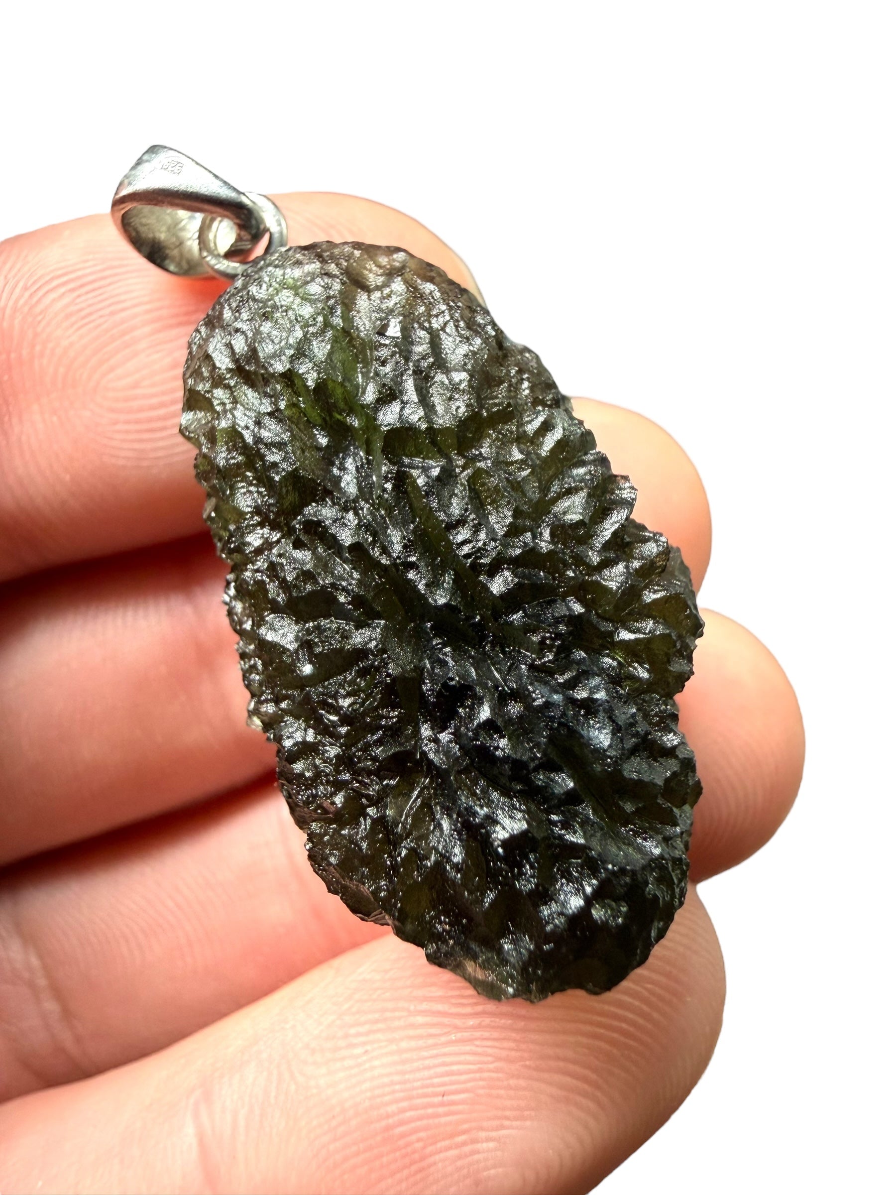 Silver moldavite pendant 10,2g - SP/V714