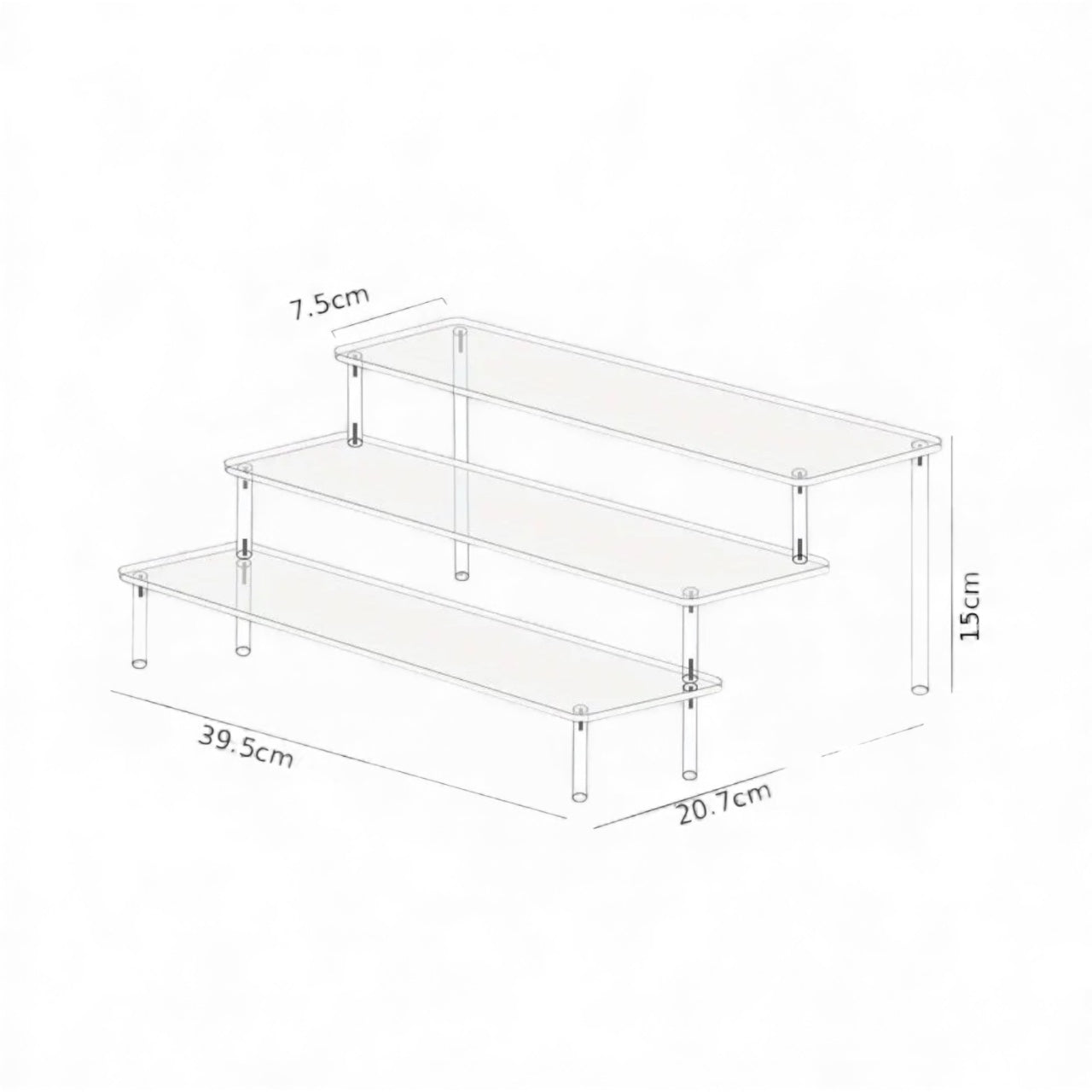Three-tier plexiglass stand - STOJ06