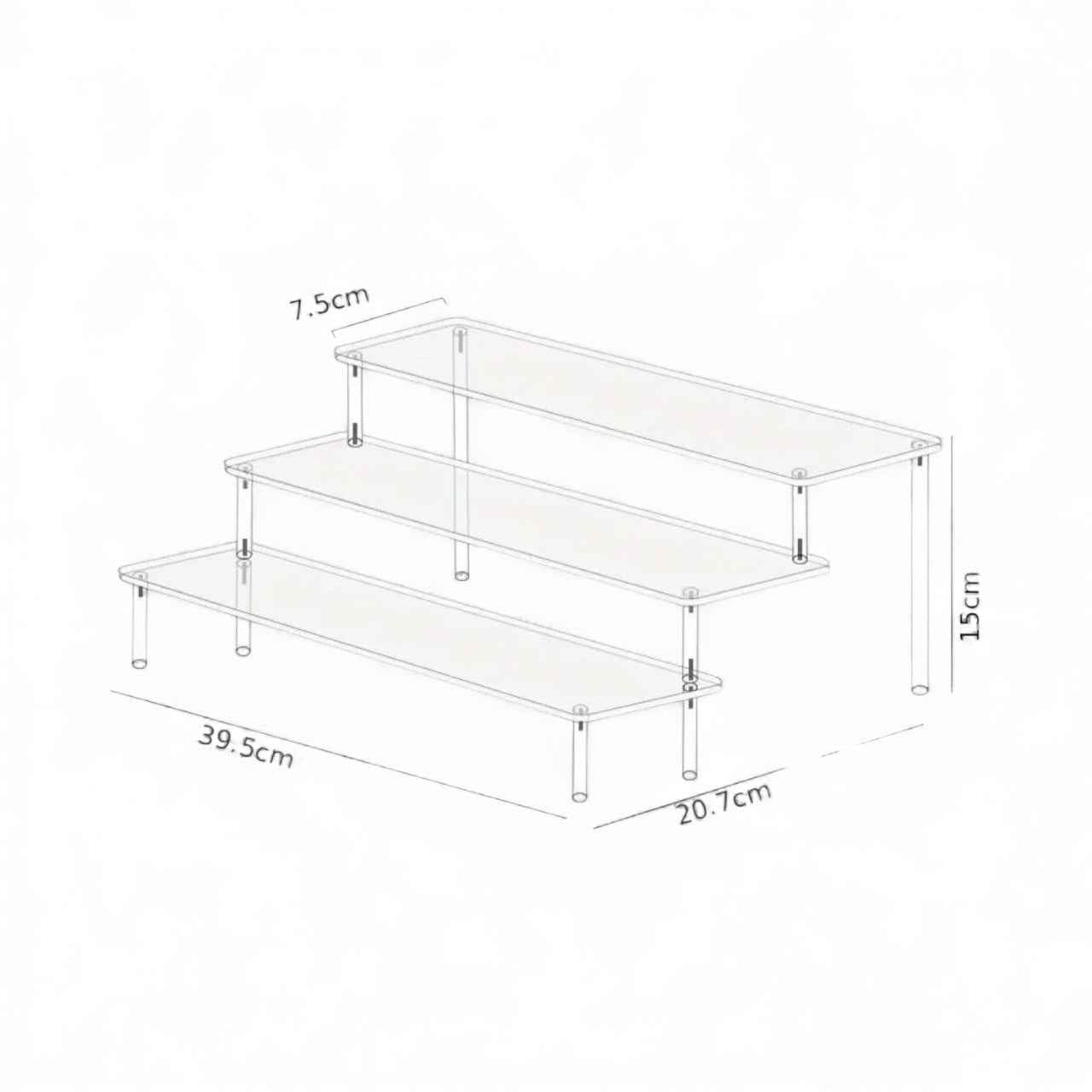 Espositore in plexiglass a tre livelli - STOJ06