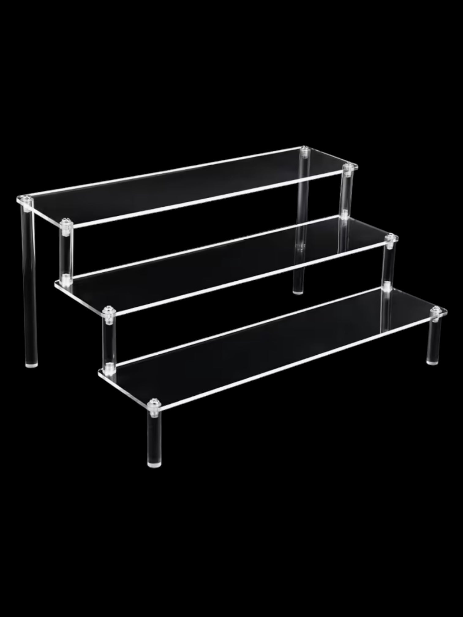 Three-tier plexiglass stand