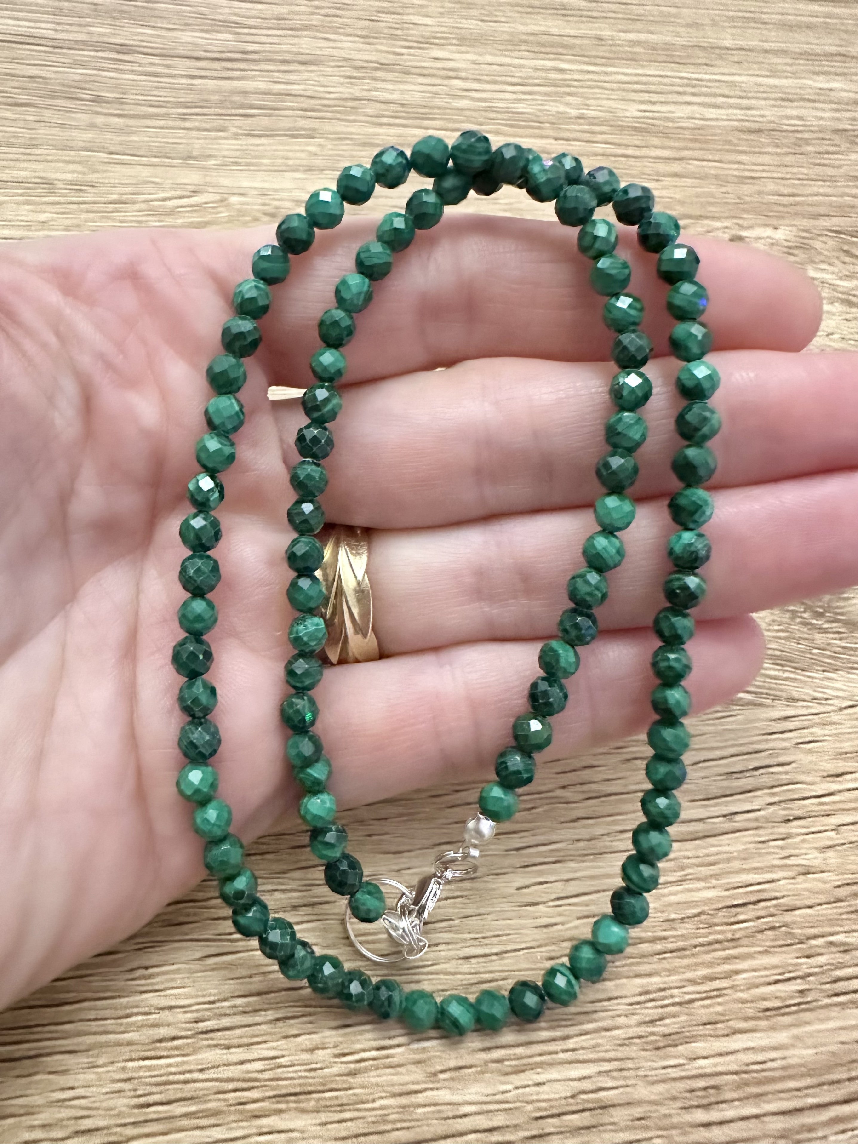 Malachite necklace 45 cm (3mm) - NAH04