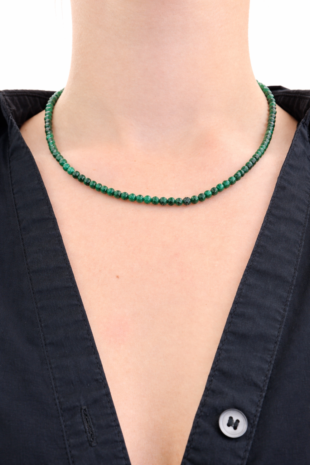Malachite necklace 45 cm (3mm)