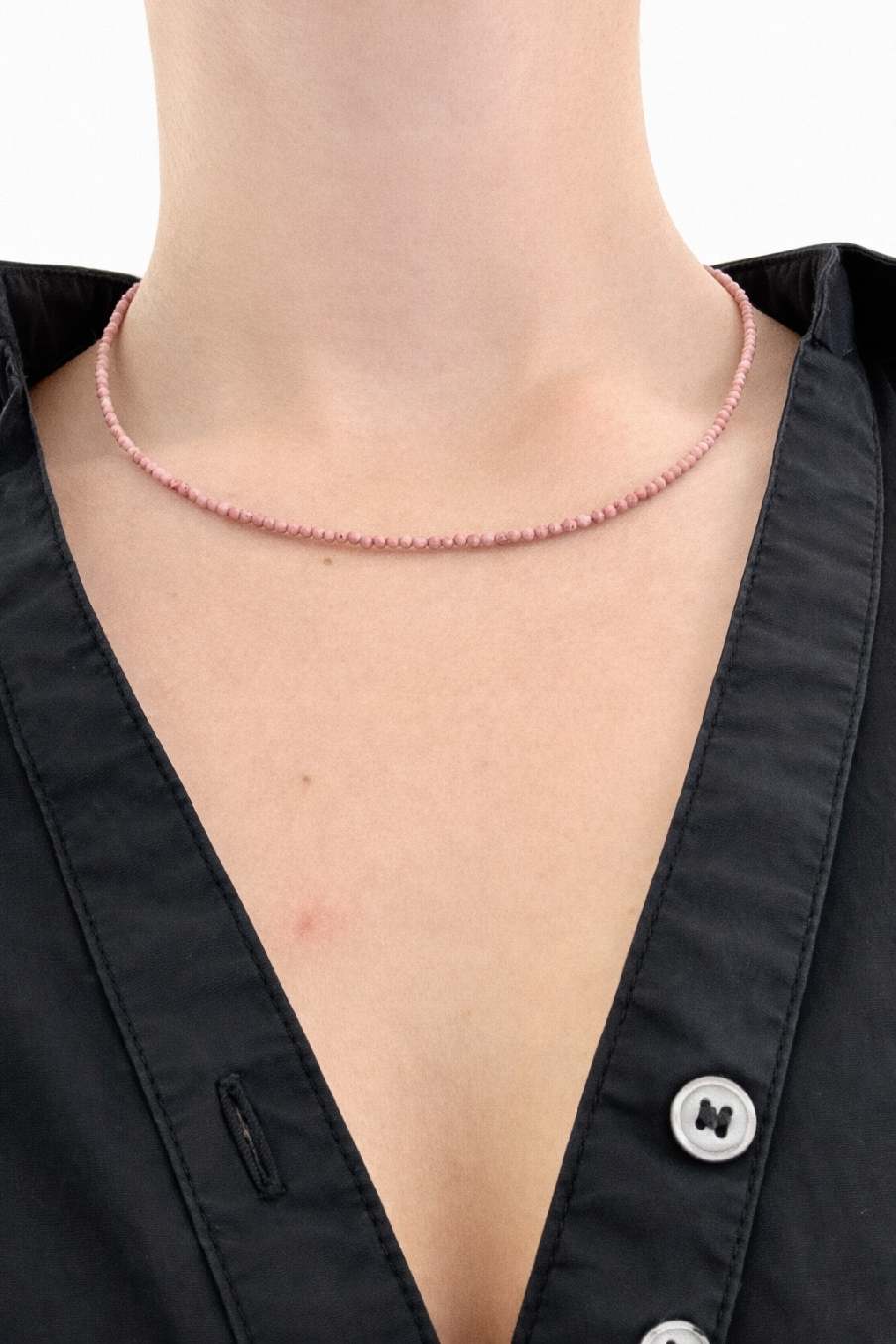 Rhodonite necklace 45 cm