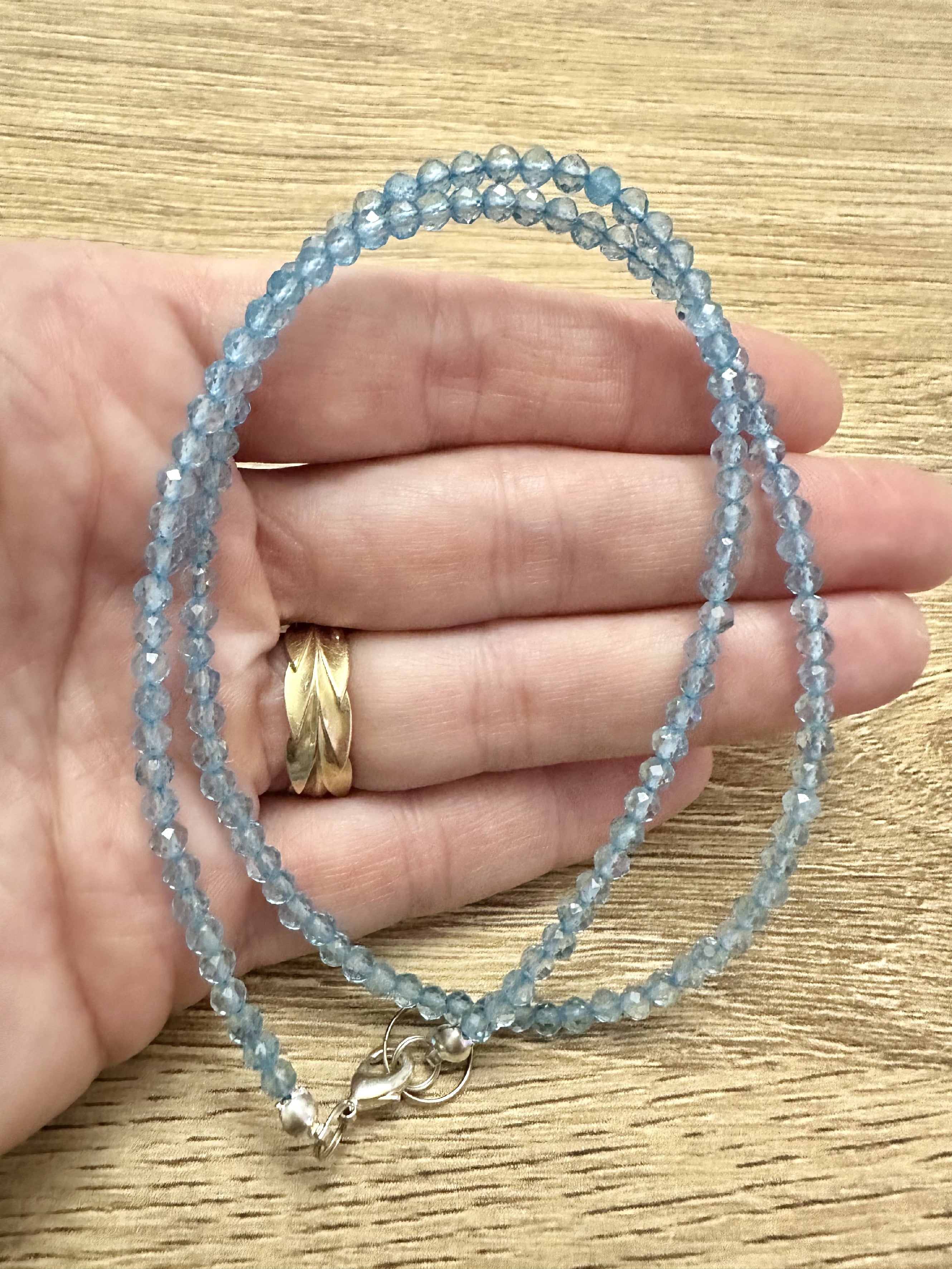 Blue topaz necklace 45 cm (3,5mm) - NAH07