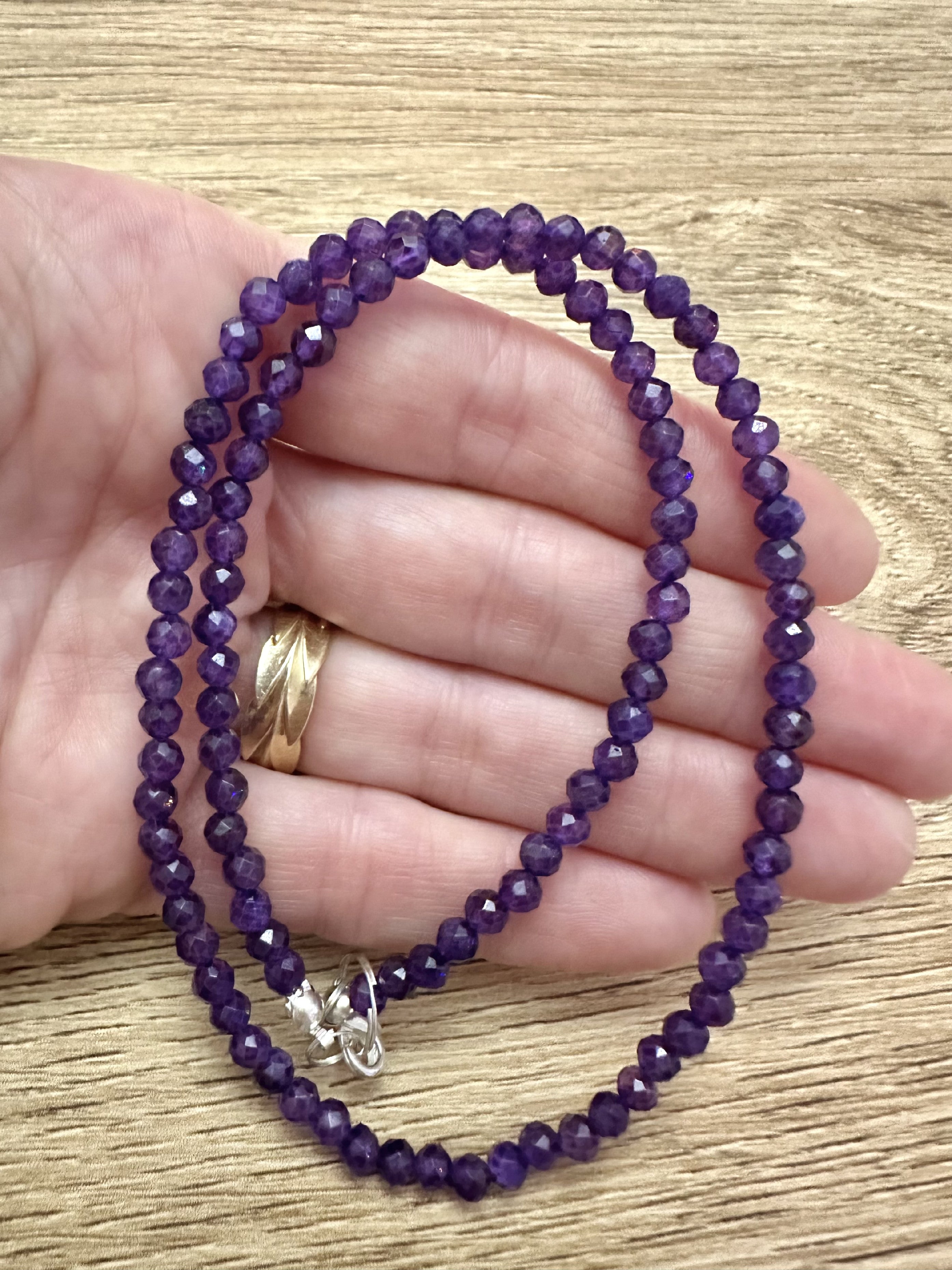Amethyst necklace 45 cm (4mm) - NAH10