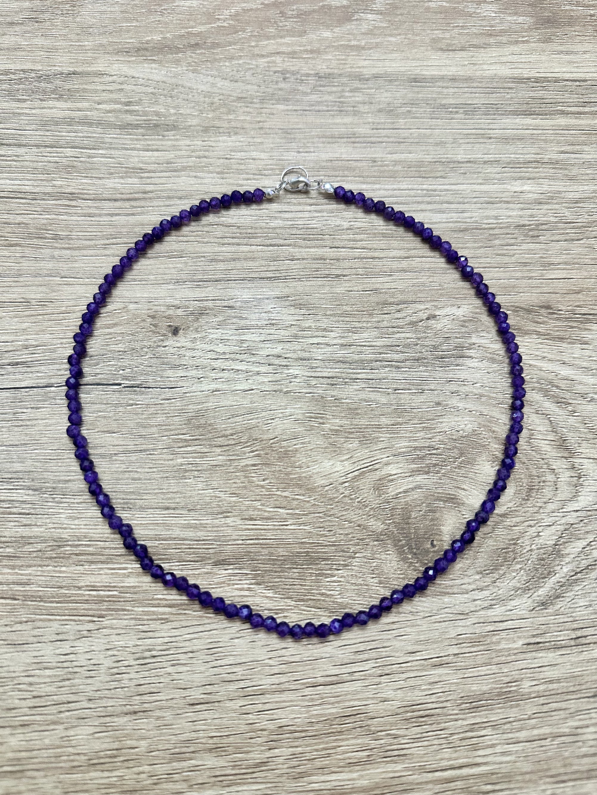Amethyst necklace 45 cm (4mm) - NAH10
