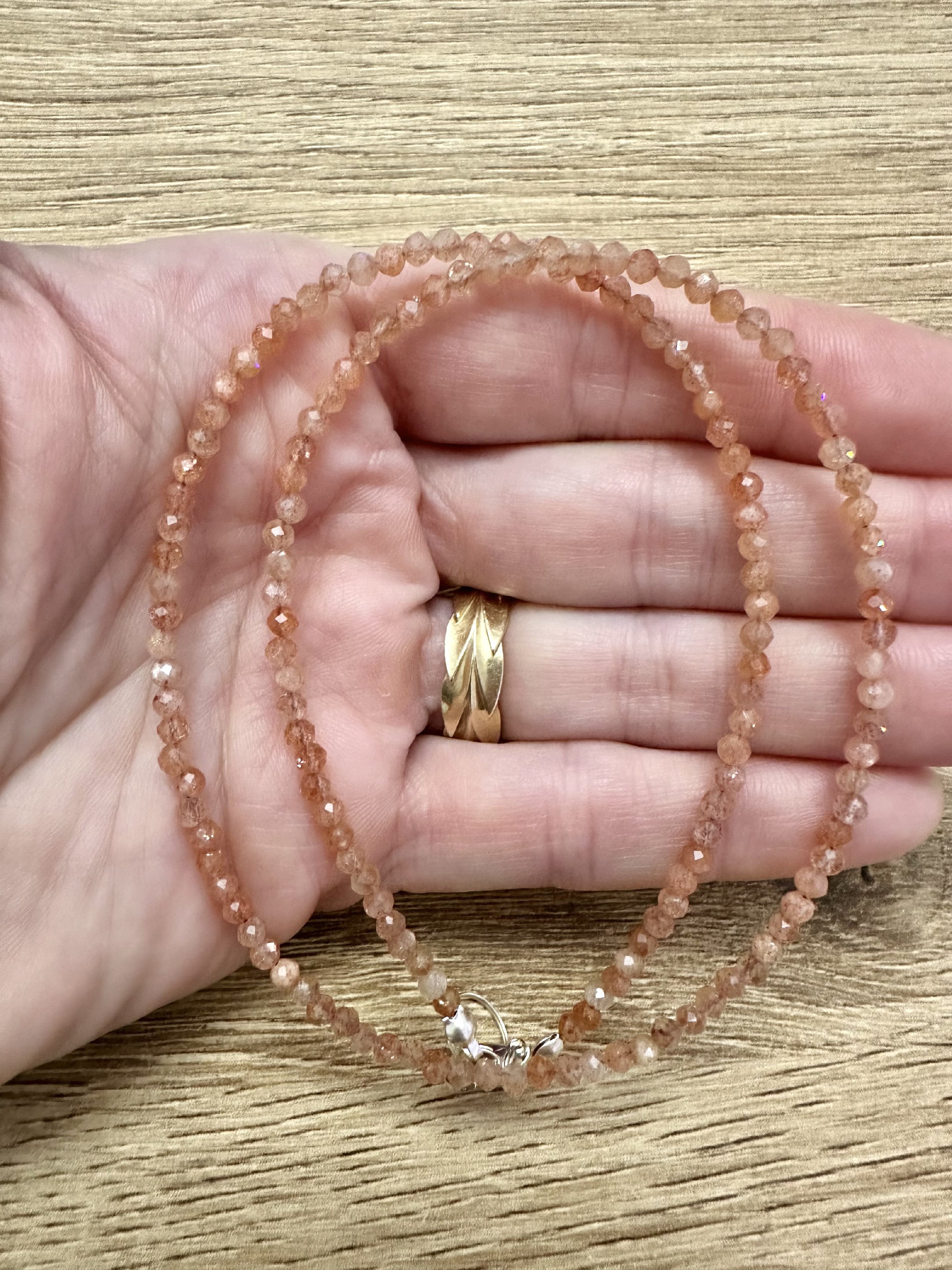 Sunstone necklace 45 cm (2mm) - NAH12