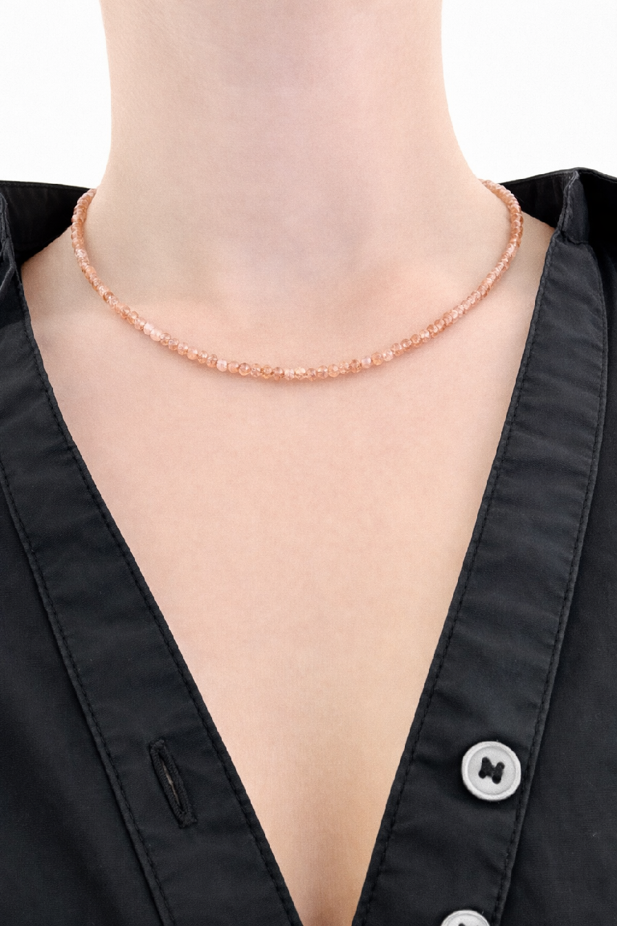 Sunstone necklace 45 cm (2mm)