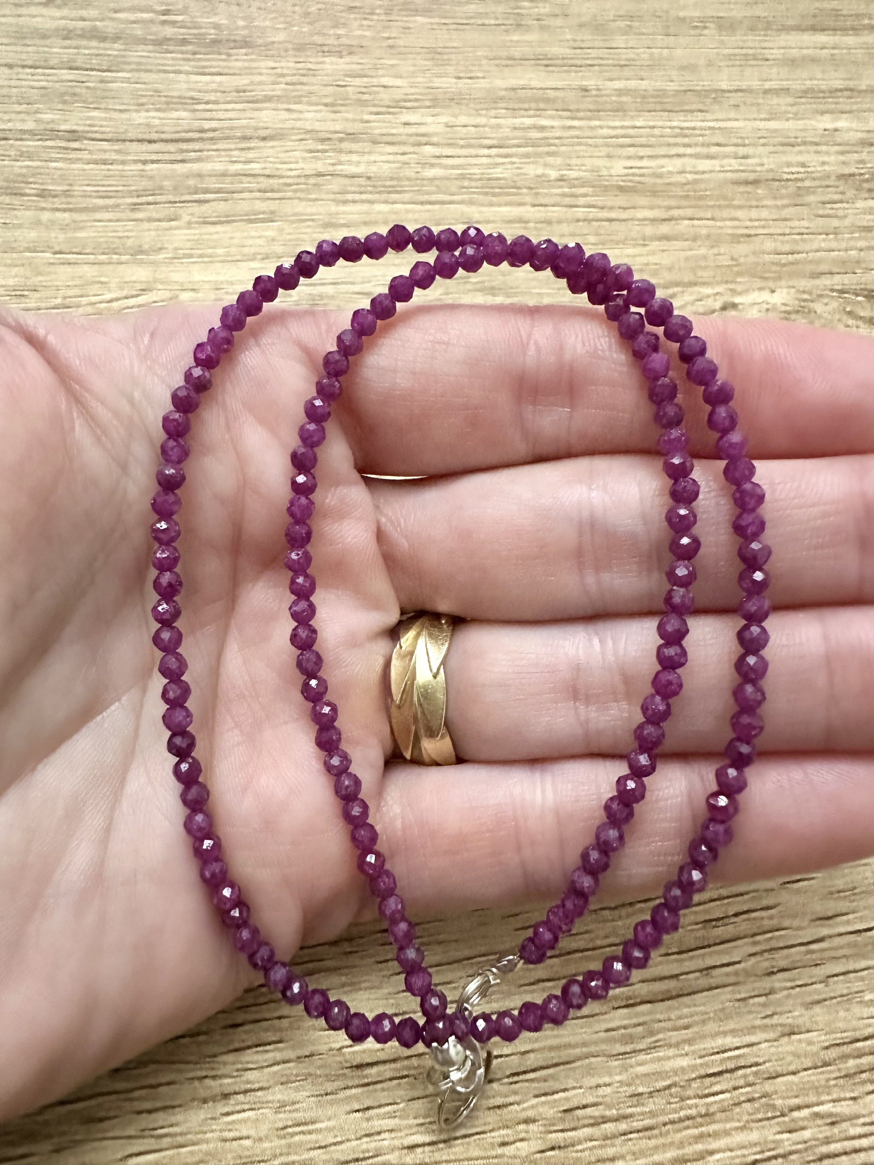 Ruby necklace 45 cm (3mm) - NAH19