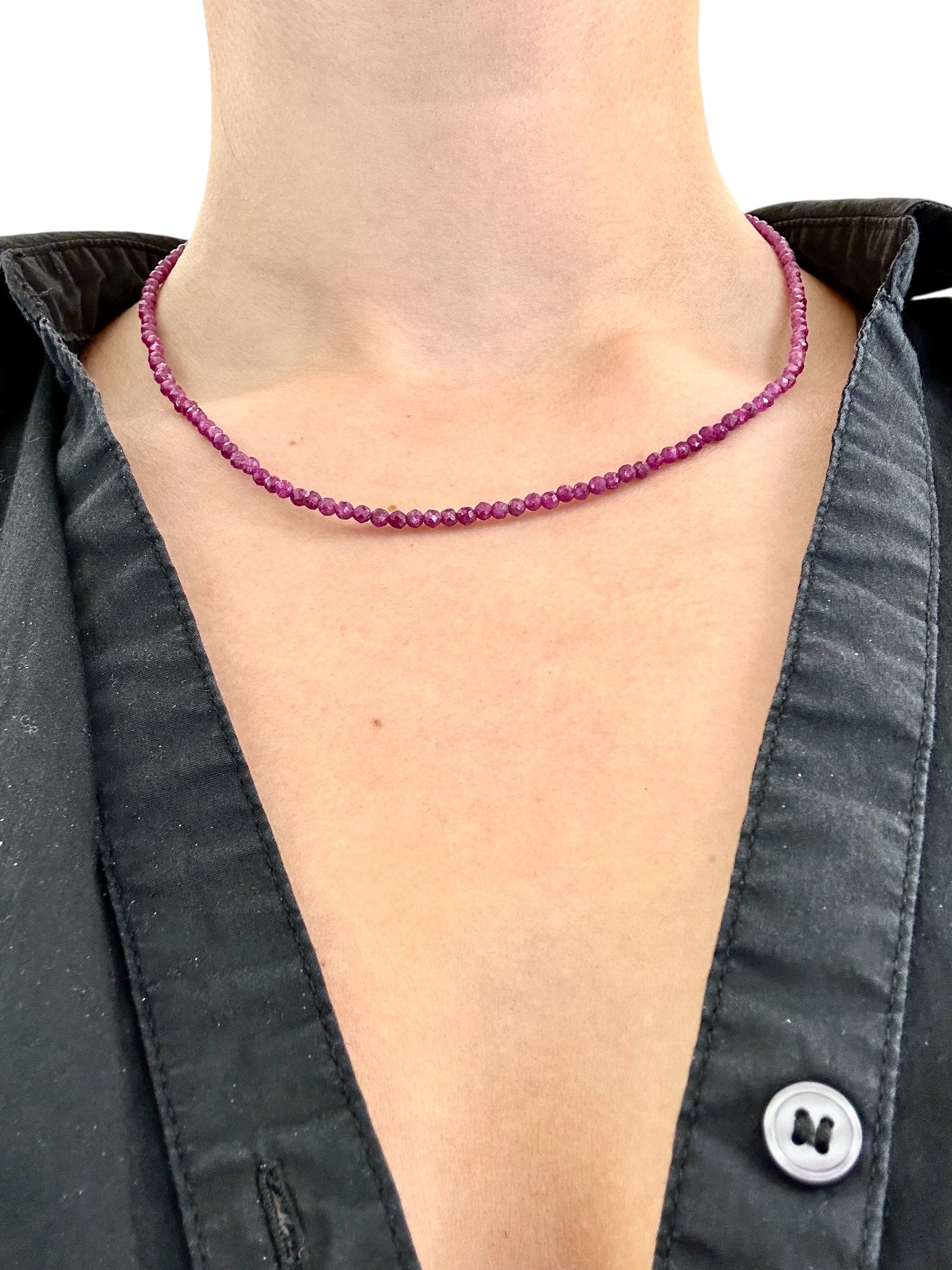 Ruby necklace 45 cm (3mm)