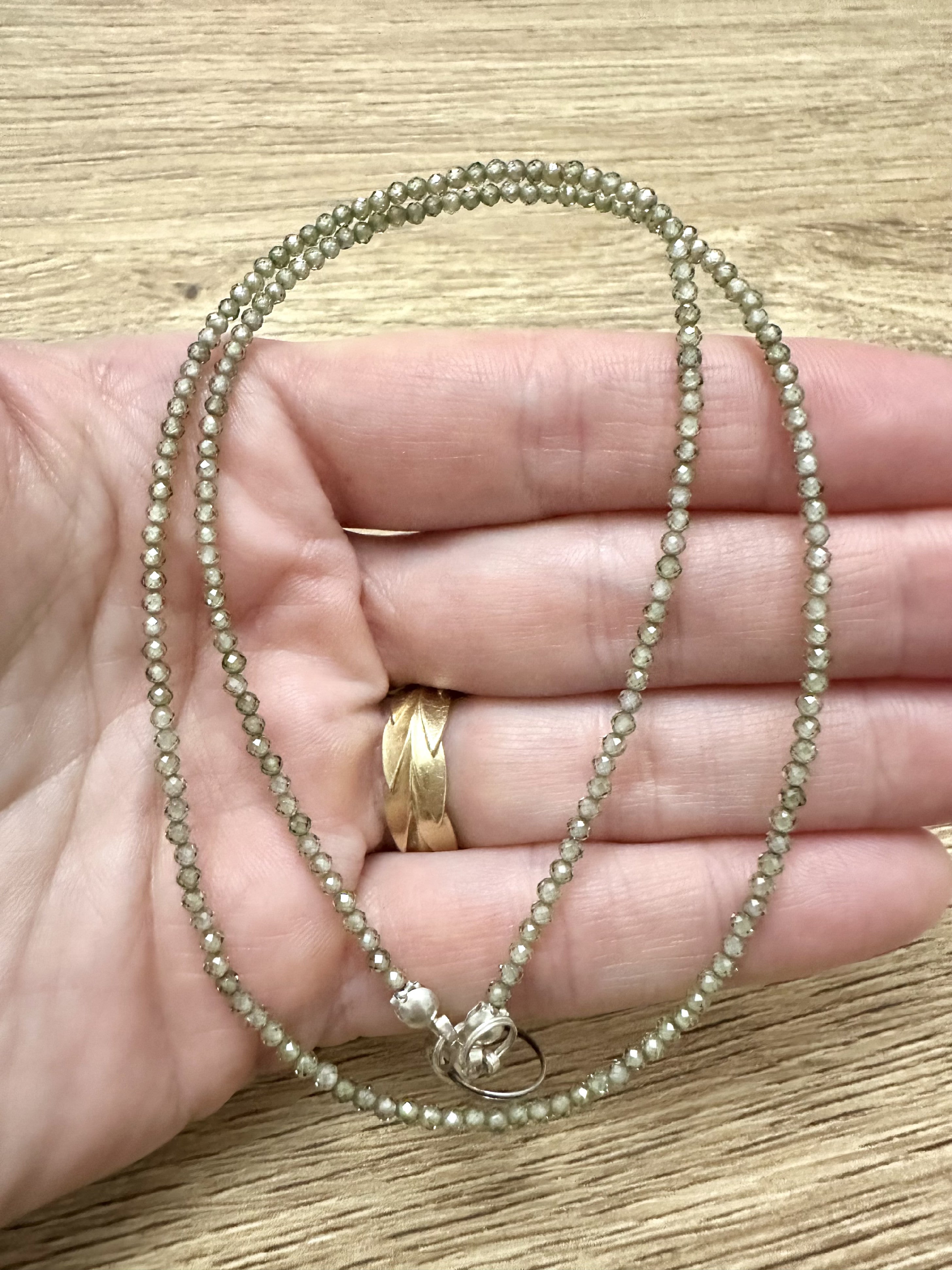 Green zircone necklace 45 cm (2mm) - NAH21
