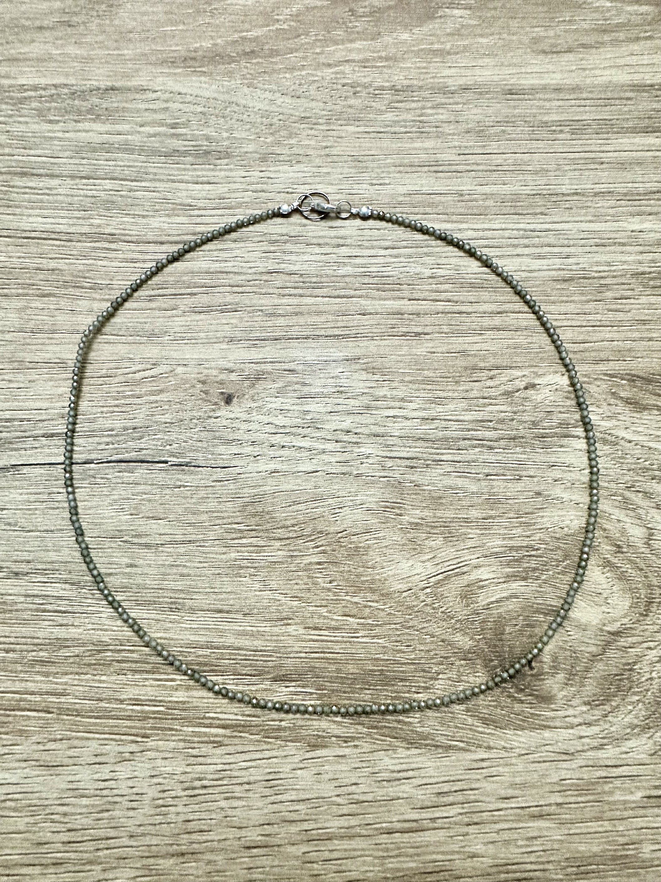 Green zircone necklace 45 cm (2mm) - NAH21