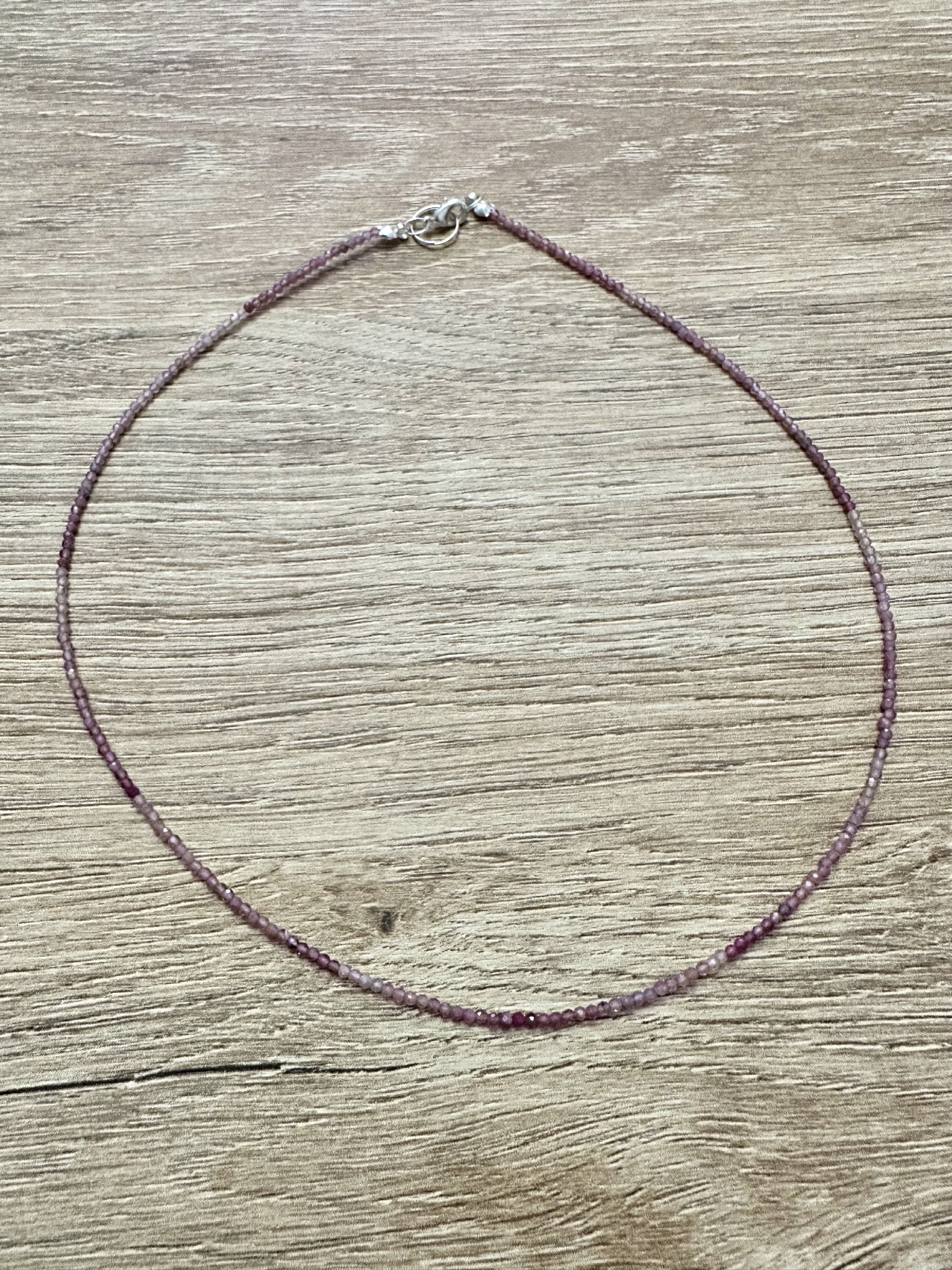 Pink tourmaline necklace 45 cm (2mm) - NAH23