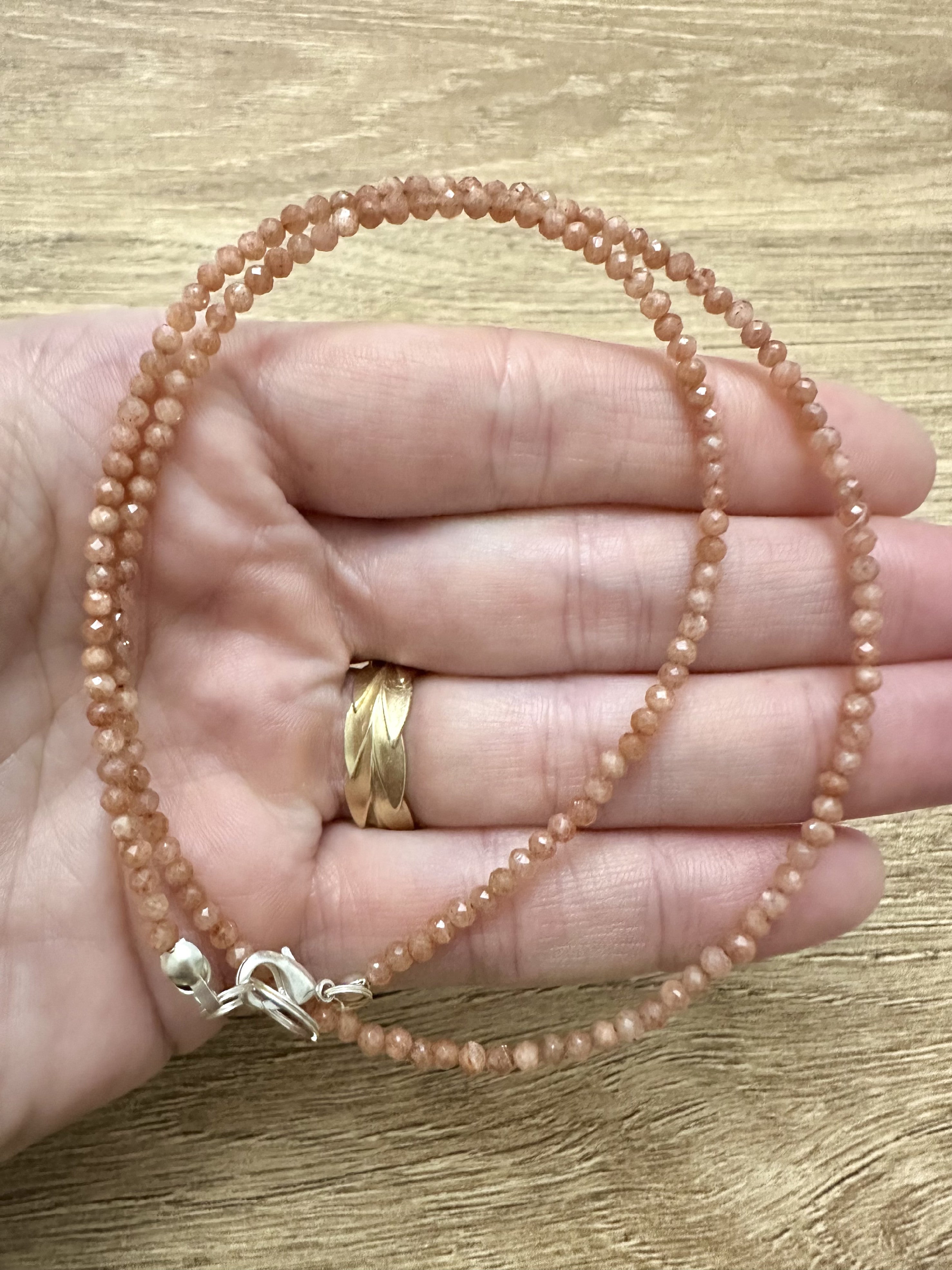 Sunstone necklace 45 cm (2,5mm) - NAH25