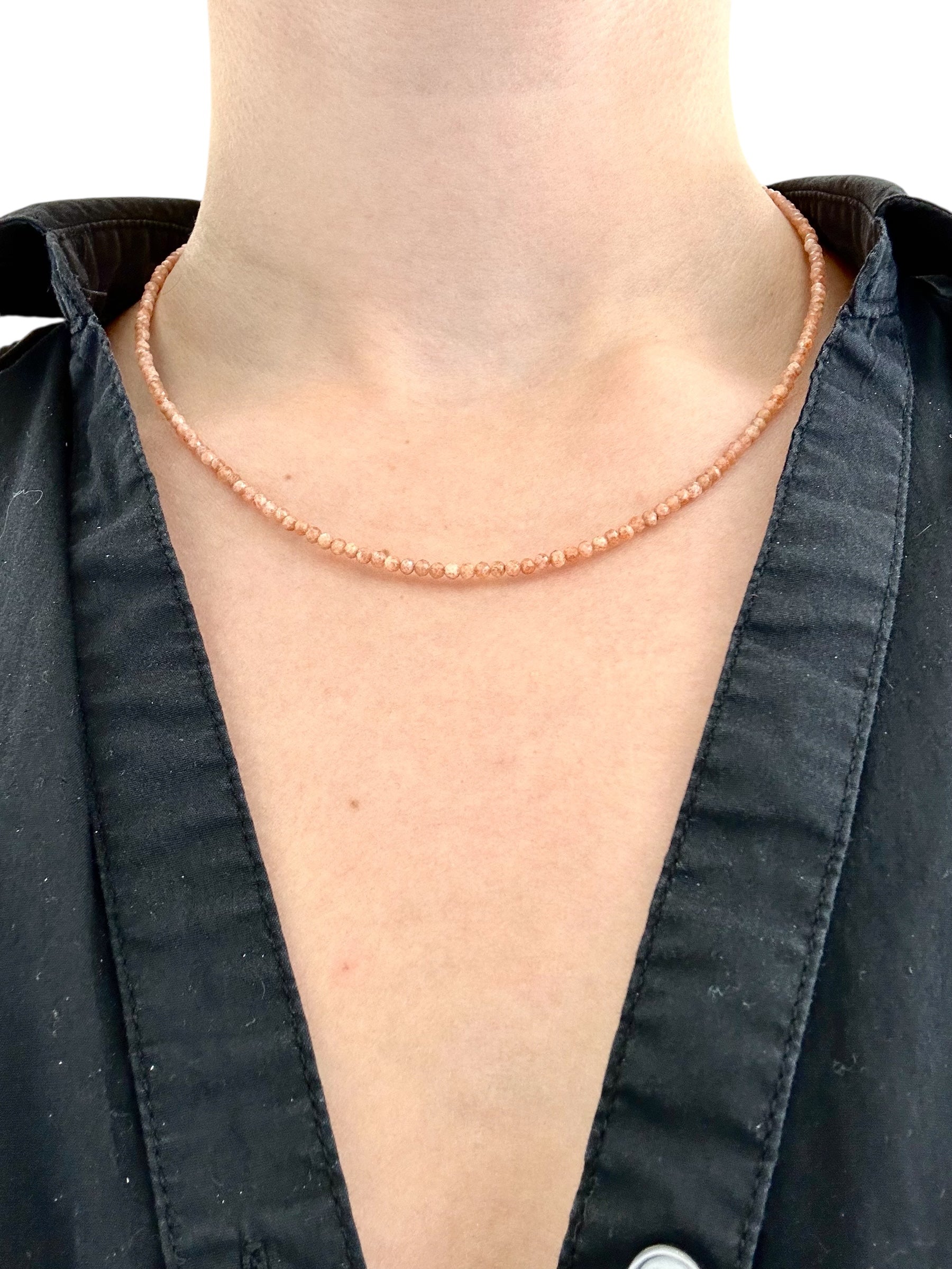 Sunstone necklace 45 cm (2,5mm)