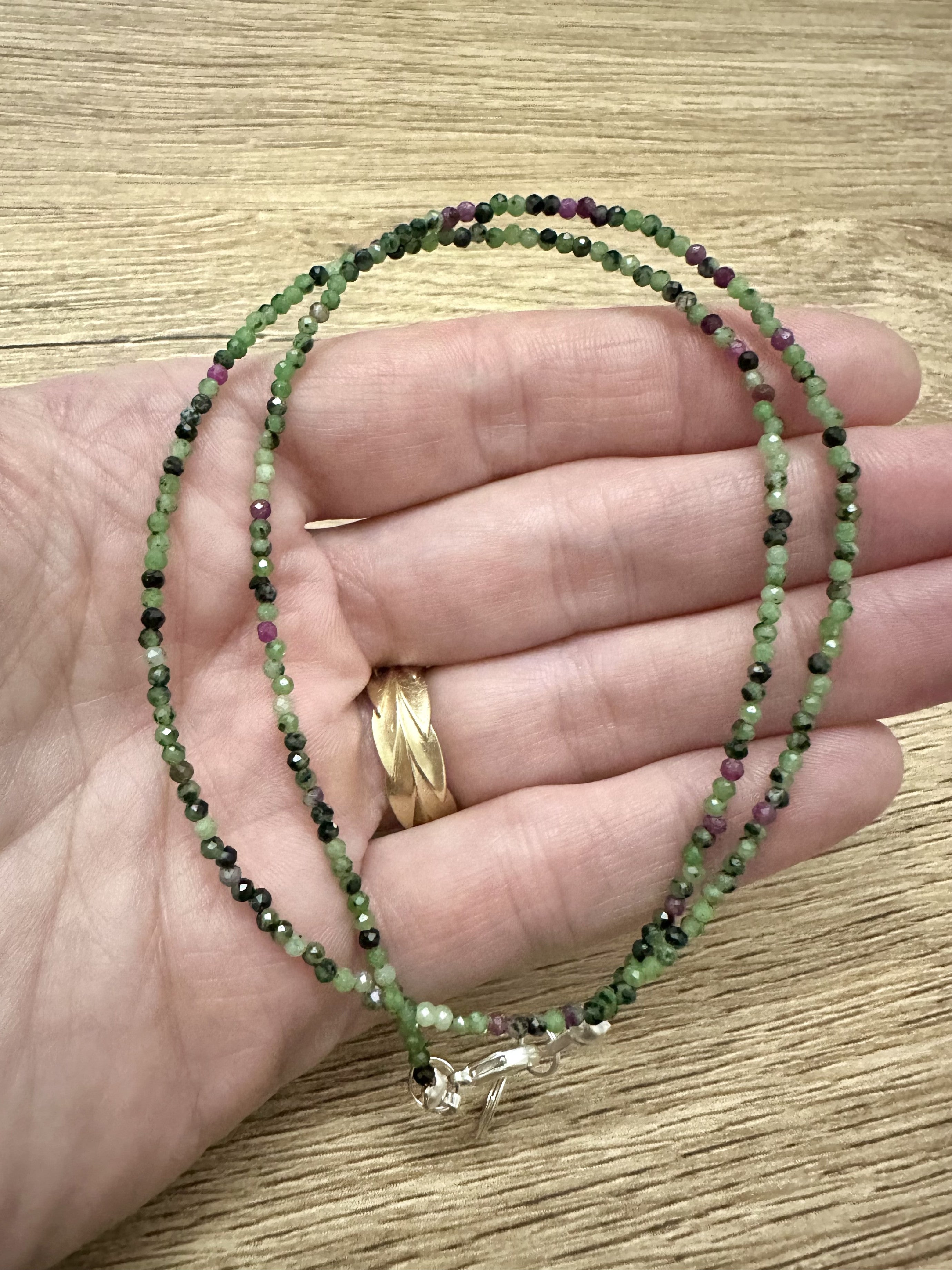 Ruby ziosite necklace 45 cm (2mm) - NAH29