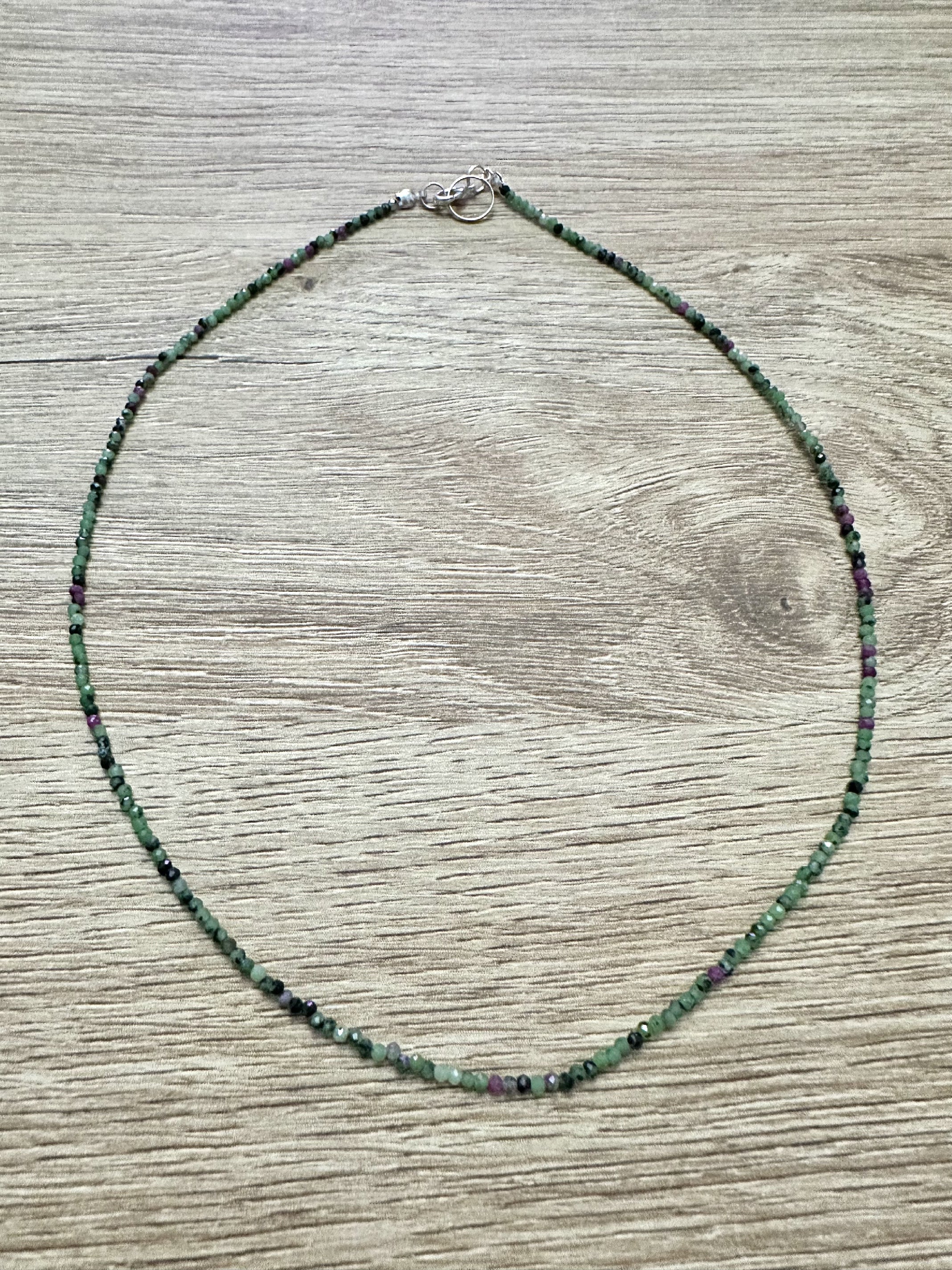 Ruby ziosite necklace 45 cm (2mm) - NAH29