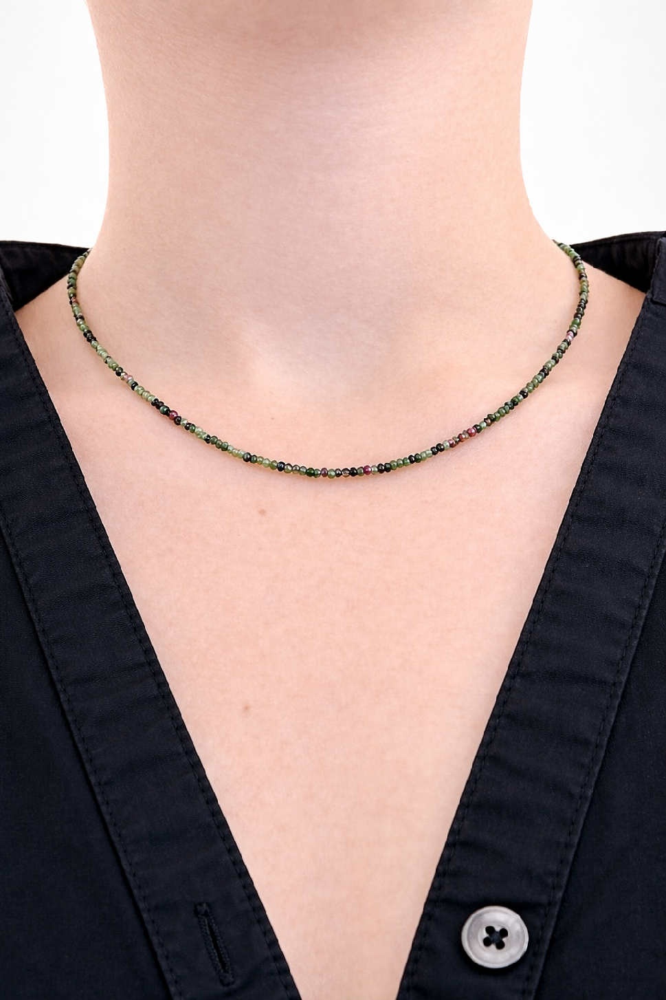 Ruby ziosite necklace 45 cm (2mm)