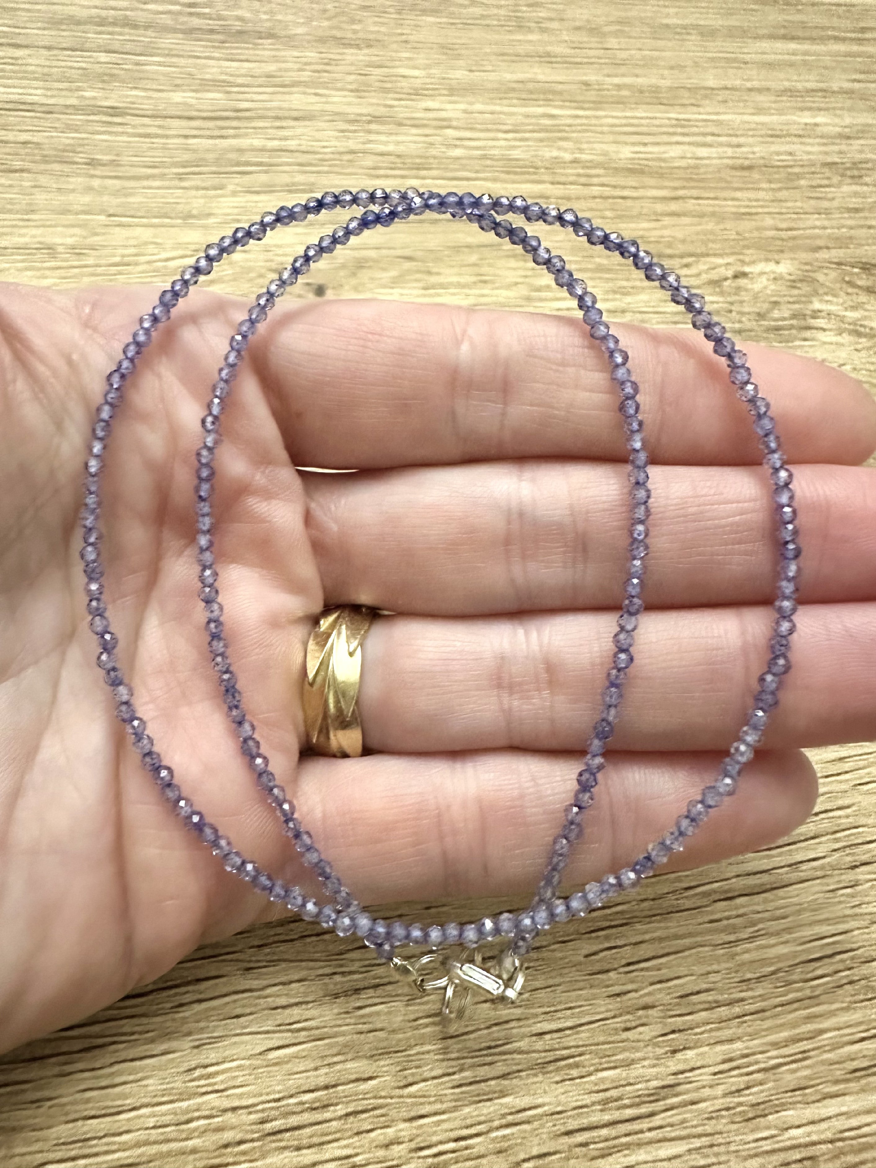 Iolite necklace 45 cm (2mm) - NAH31